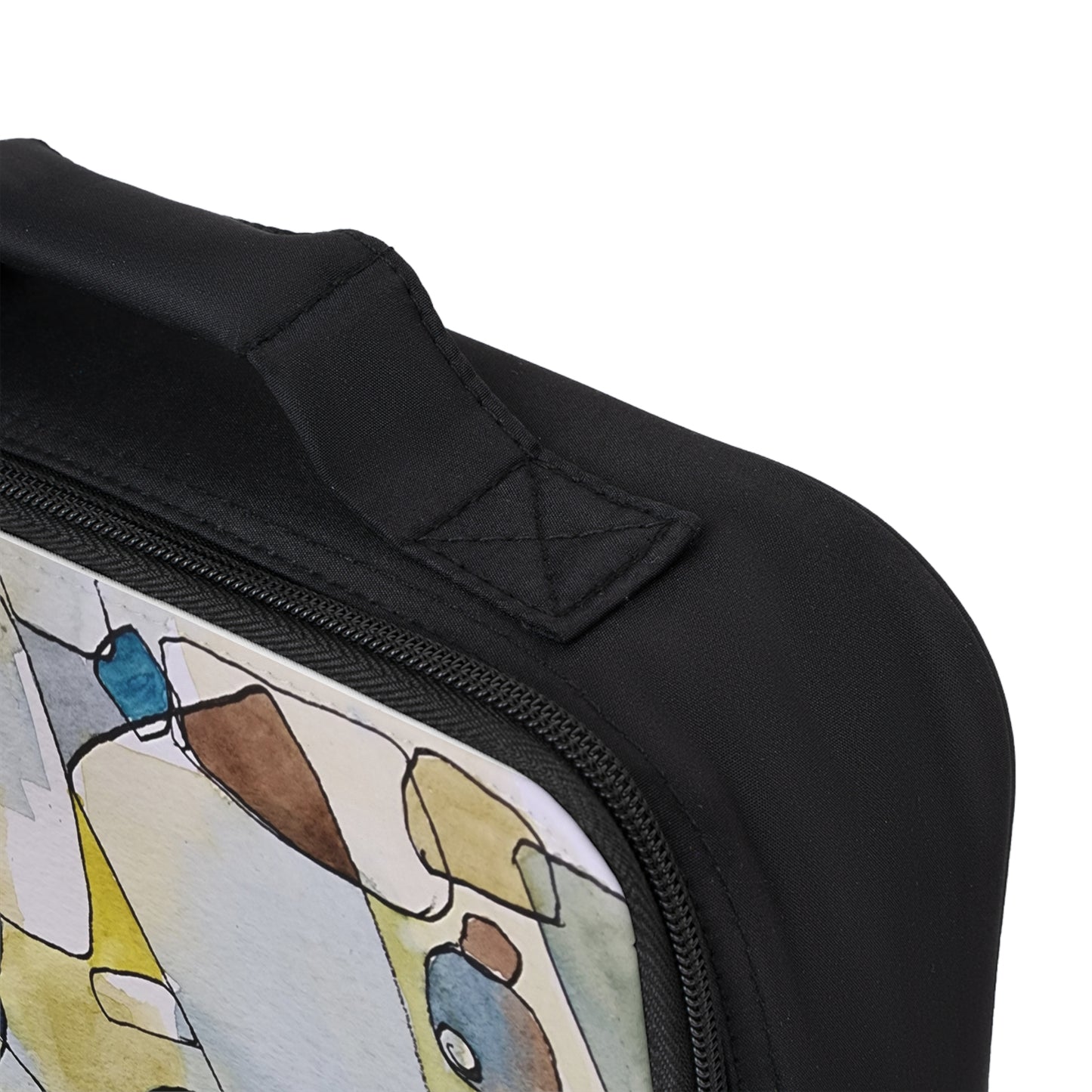 Fragmented Whisper Watercolor Design Lunch Bag – Eco-Friendly Tote for School, Work, Picnics & Beach - Brooke Zitting, LLC