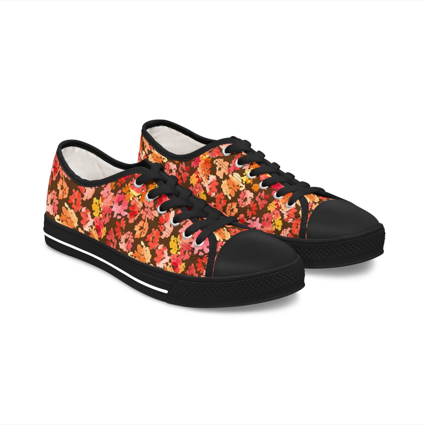 Watercolor Bold Posy Low Top Sneakers – Unique Casual Shoes for All | Style & Gift Idea - Brooke Zitting, LLC