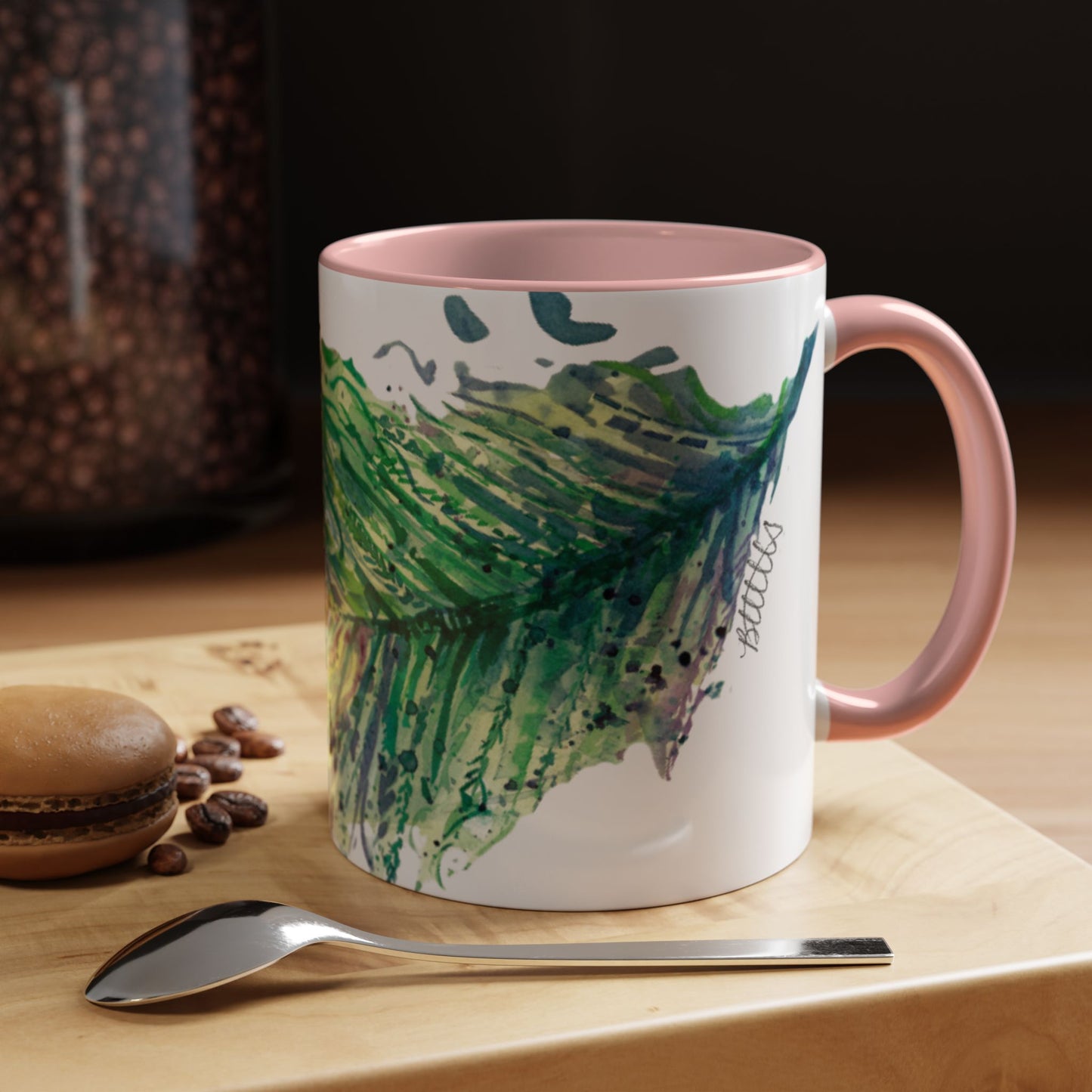 Light as a Feather Peacock Feather Accent Coffee Mug (11, 15oz) - Brooke Zitting, LLC