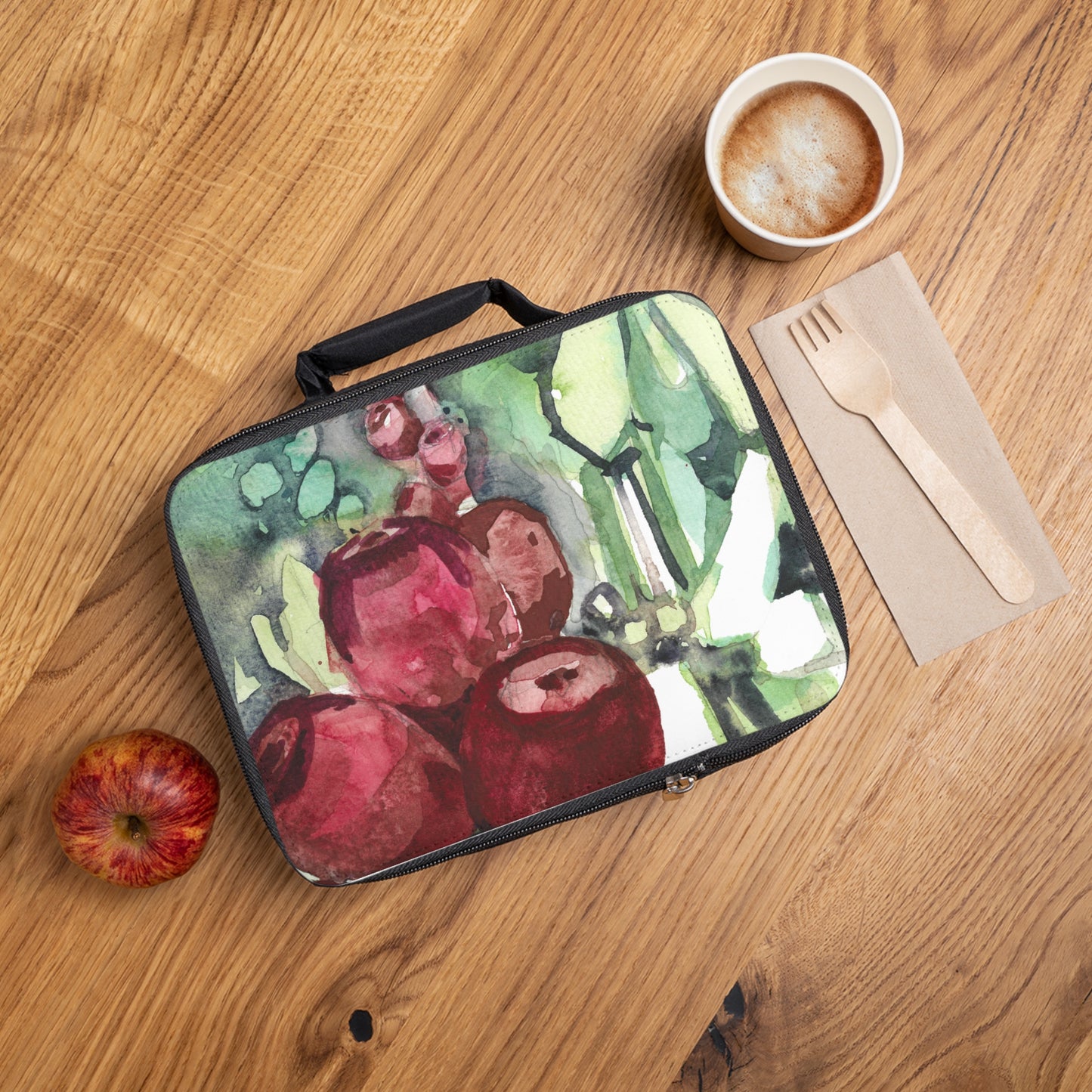 Prickly Pear Watercolor Design Lunch Bag – Eco-Friendly Tote for School, Work, Picnics & Beach - Brooke Zitting, LLC