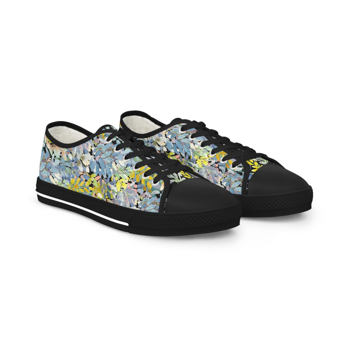 Watercolor Eye-Catching Petal Parade Accent Low Top Sneakers – Stylish Shoes for All | Unique Gift Idea - Brooke Zitting, LLC