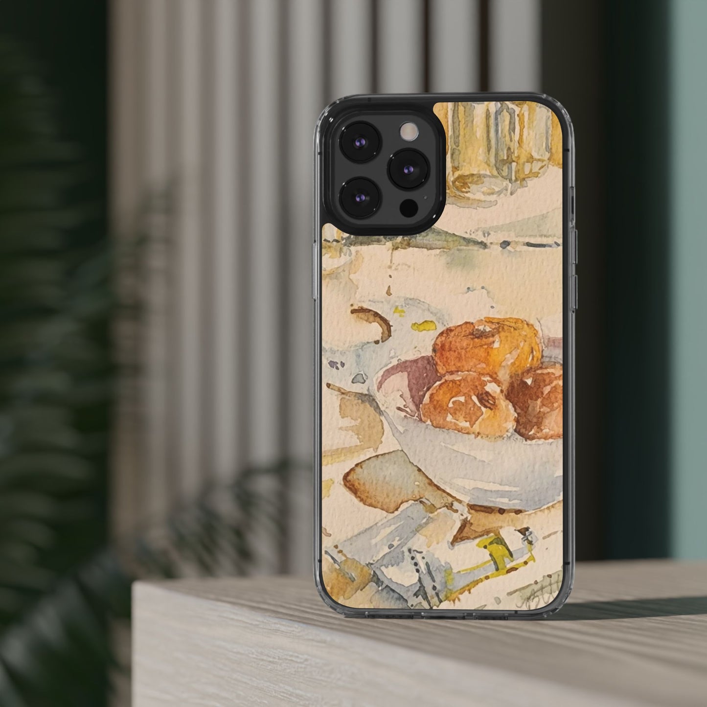 Watercolor Artist's Table Clear Phone Case - Brooke Zitting, LLC