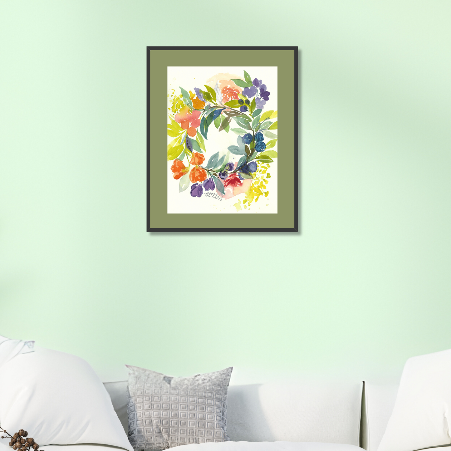 Floral Blooms Wreath, The Fine Art Print - Brooke Zitting, LLC