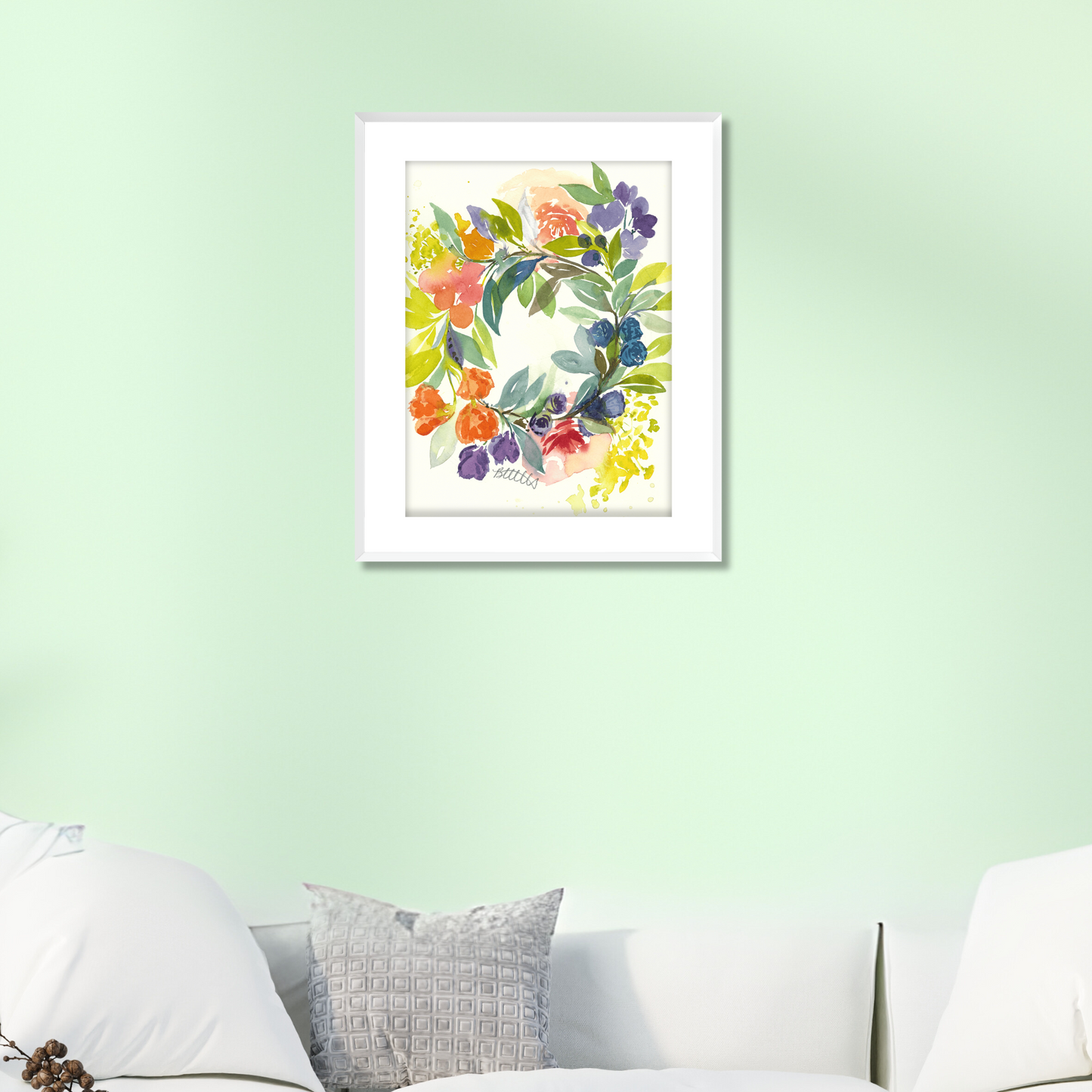 Floral Blooms Wreath, The Fine Art Print - Brooke Zitting, LLC