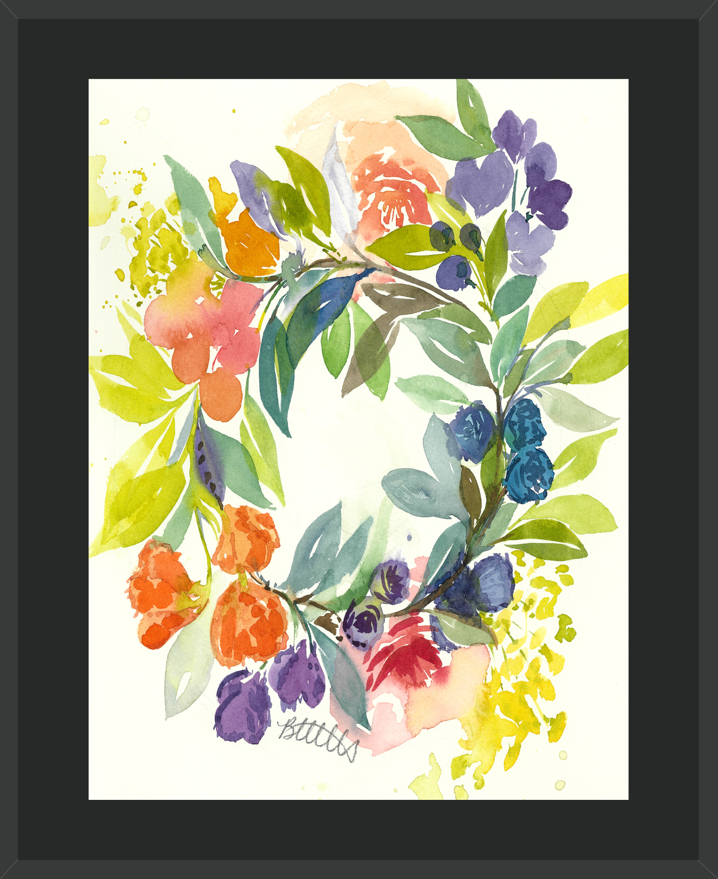 Floral Blooms Wreath Original - Brooke Zitting, LLC