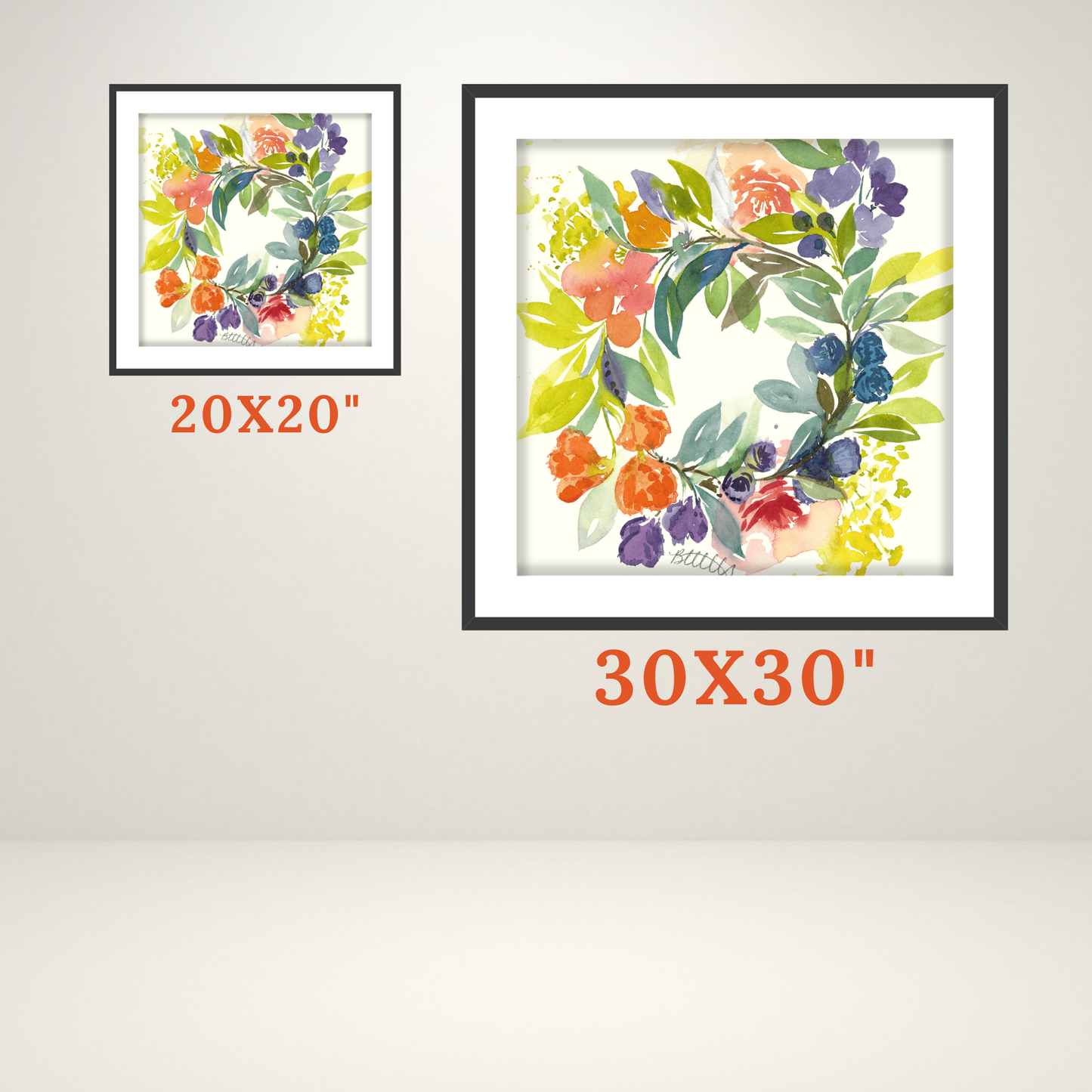 Floral Blooms Wreath, The Fine Art Print - Brooke Zitting, LLC