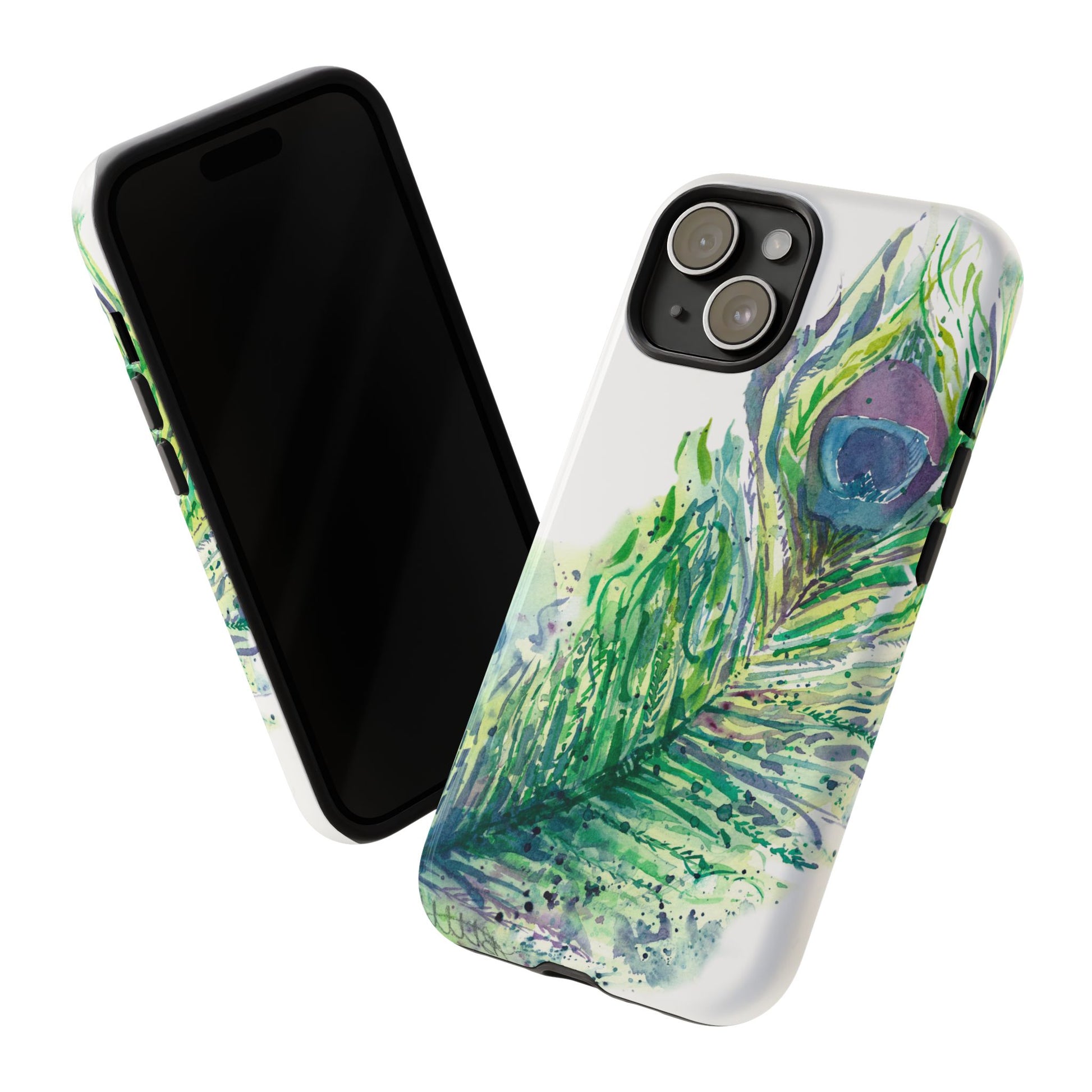 Colorful Peacock Feather Tough Phone Case – Stylish Nature-Inspired Mobile Cover & Unique Gift Idea - Brooke Zitting, LLC
