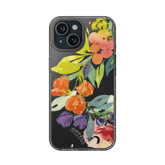 Watercolor Floral Blooms Clear Phone Case - Brooke Zitting, LLC