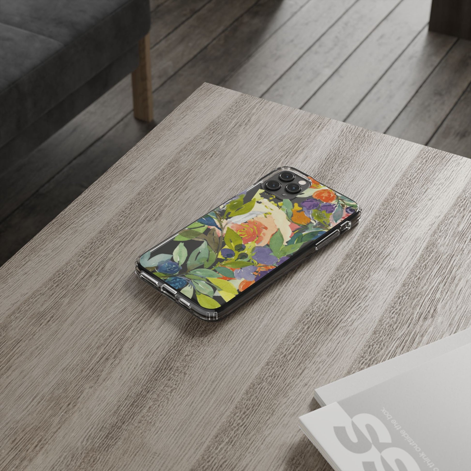 Clear Phone Case with Floral Blooms Design - Brooke Zitting, LLC