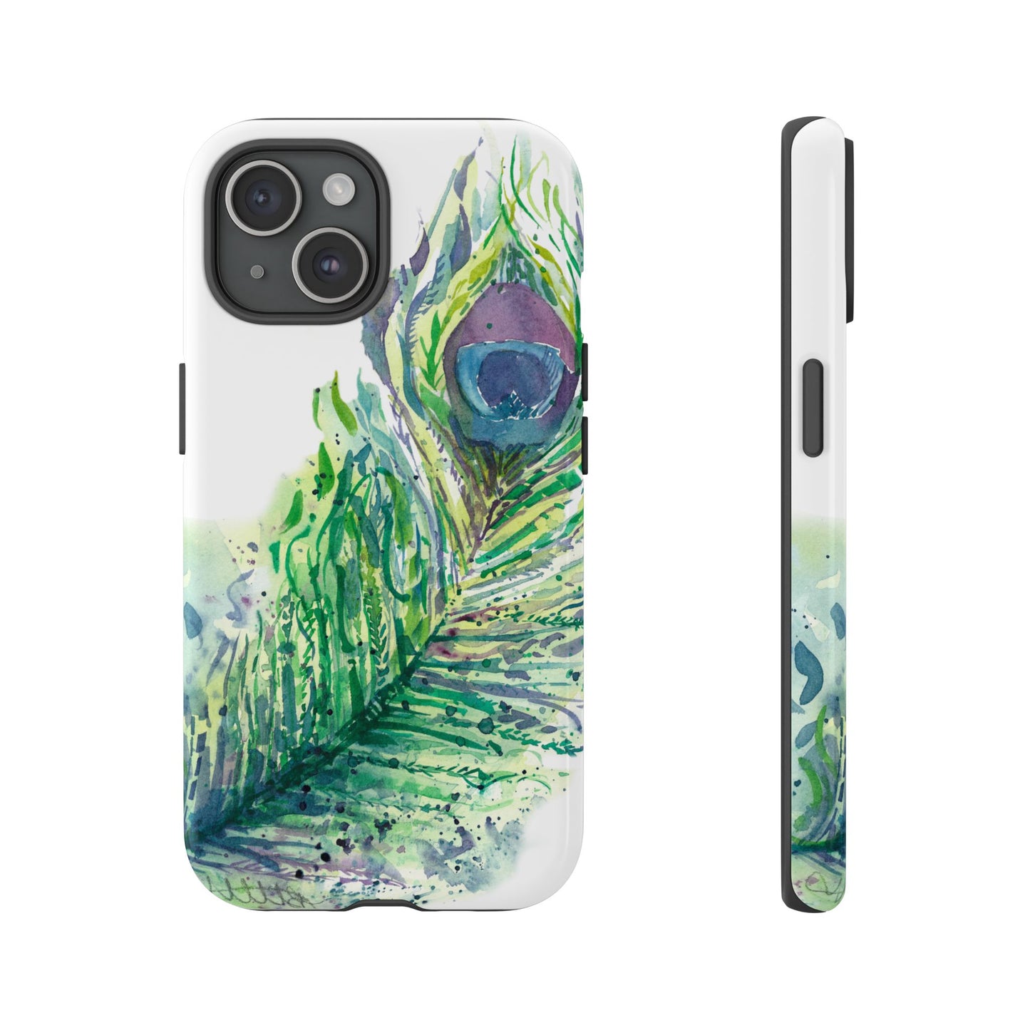 Colorful Peacock Feather Tough Phone Case – Stylish Nature-Inspired Mobile Cover & Unique Gift Idea - Brooke Zitting, LLC