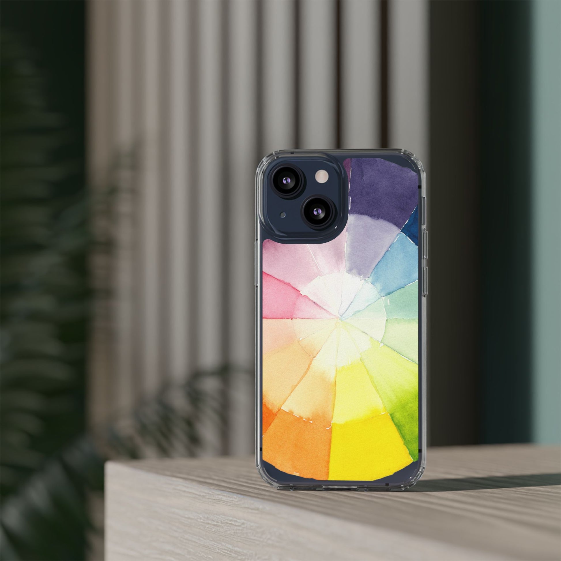 Watercolor Color Wheel Clear Phone Case - Brooke Zitting, LLC