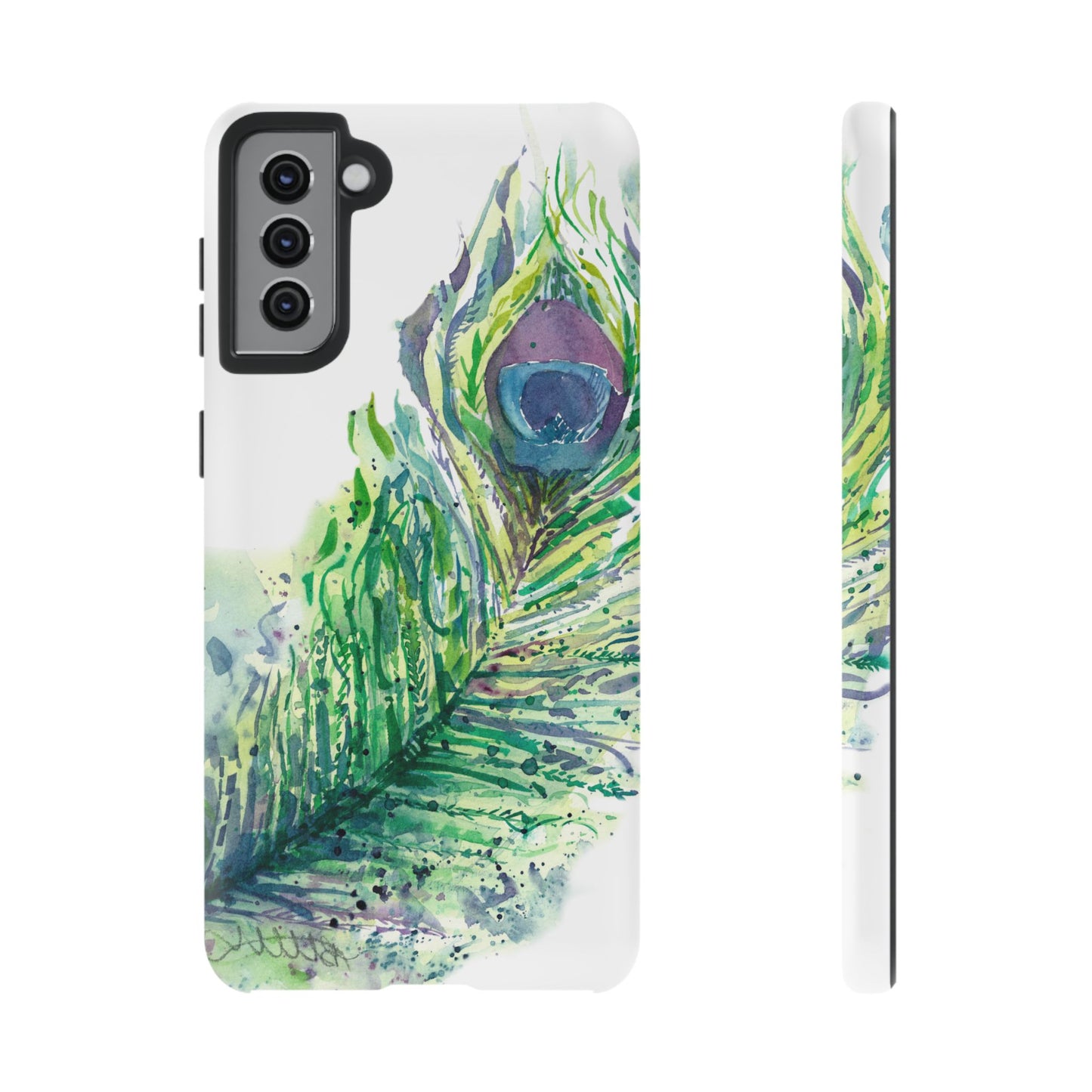 Colorful Peacock Feather Tough Phone Case – Stylish Nature-Inspired Mobile Cover & Unique Gift Idea - Brooke Zitting, LLC