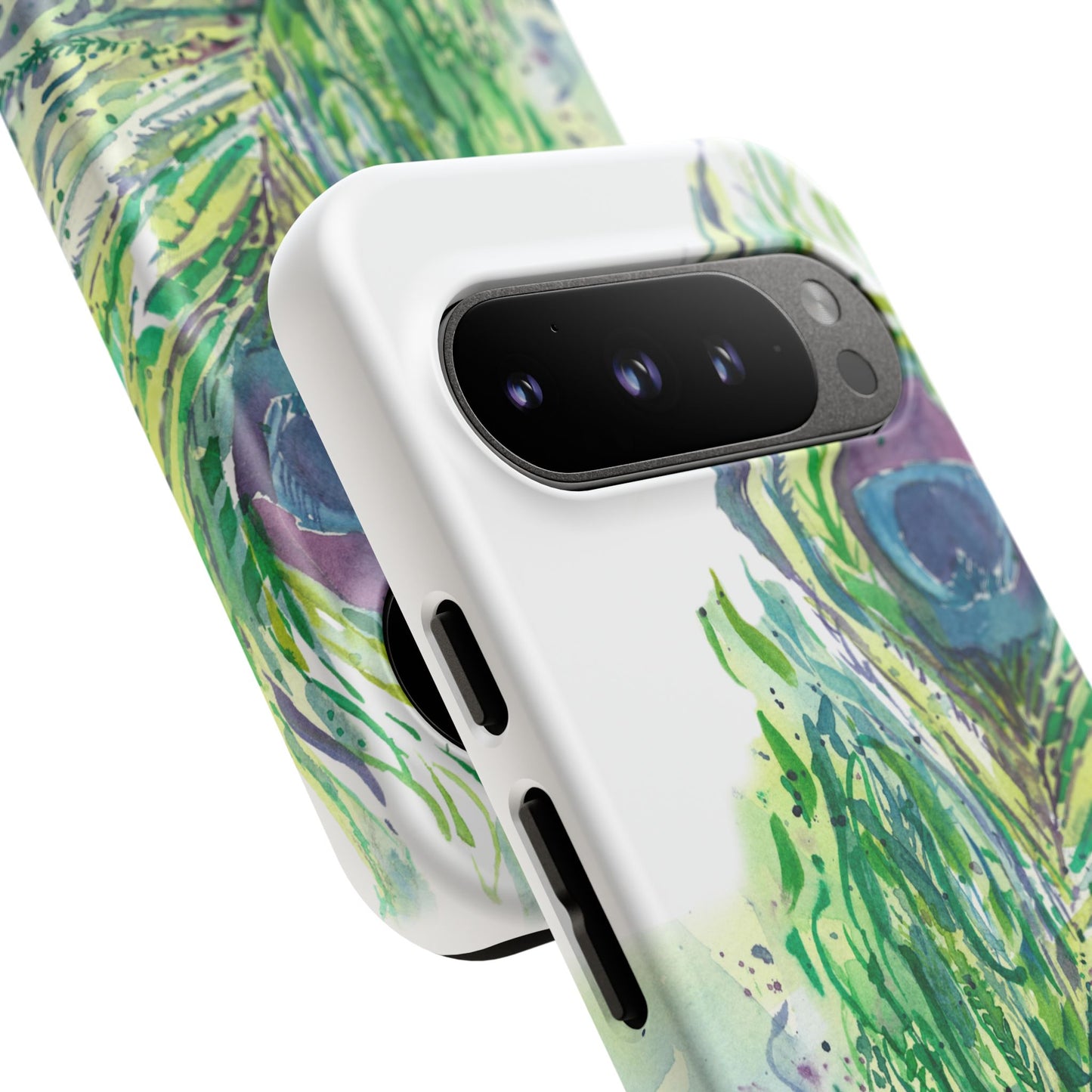 Colorful Peacock Feather Tough Phone Case – Stylish Nature-Inspired Mobile Cover & Unique Gift Idea - Brooke Zitting, LLC