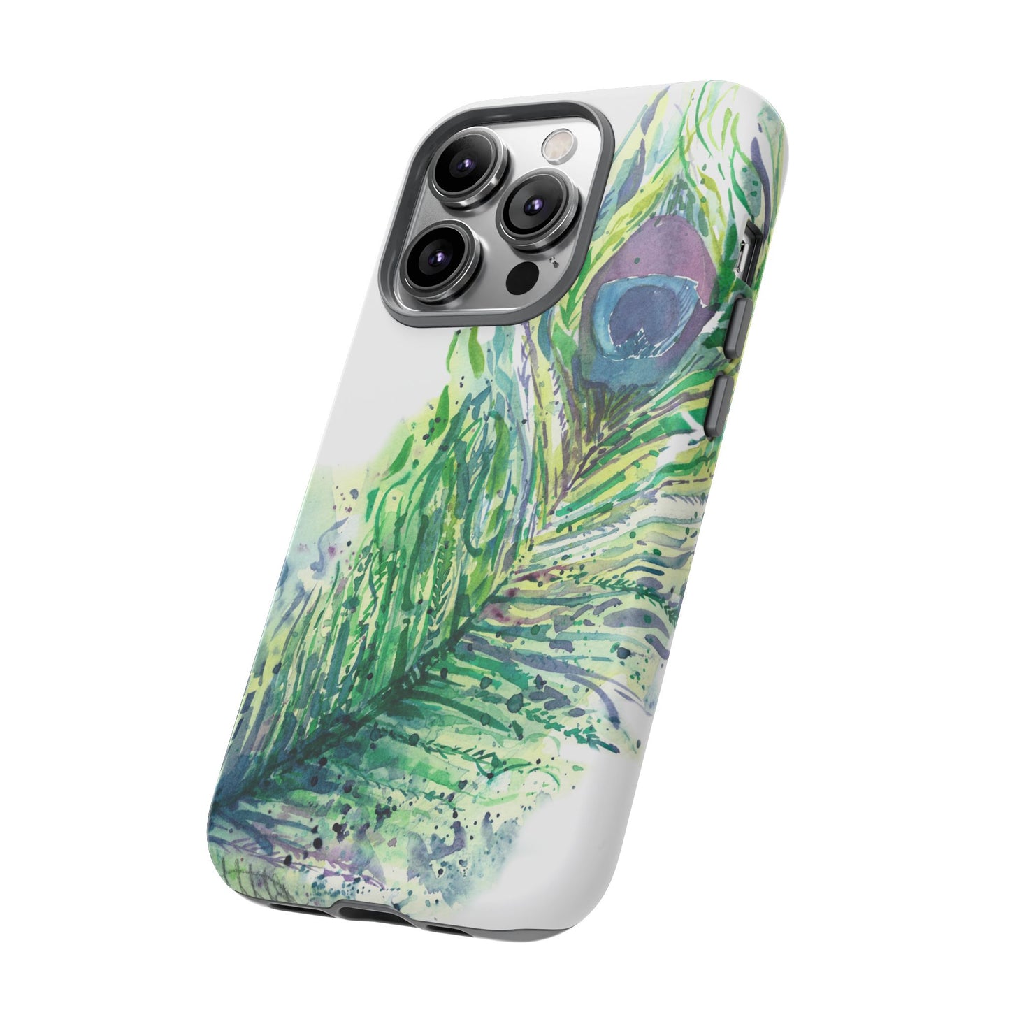 Colorful Peacock Feather Tough Phone Case – Stylish Nature-Inspired Mobile Cover & Unique Gift Idea - Brooke Zitting, LLC