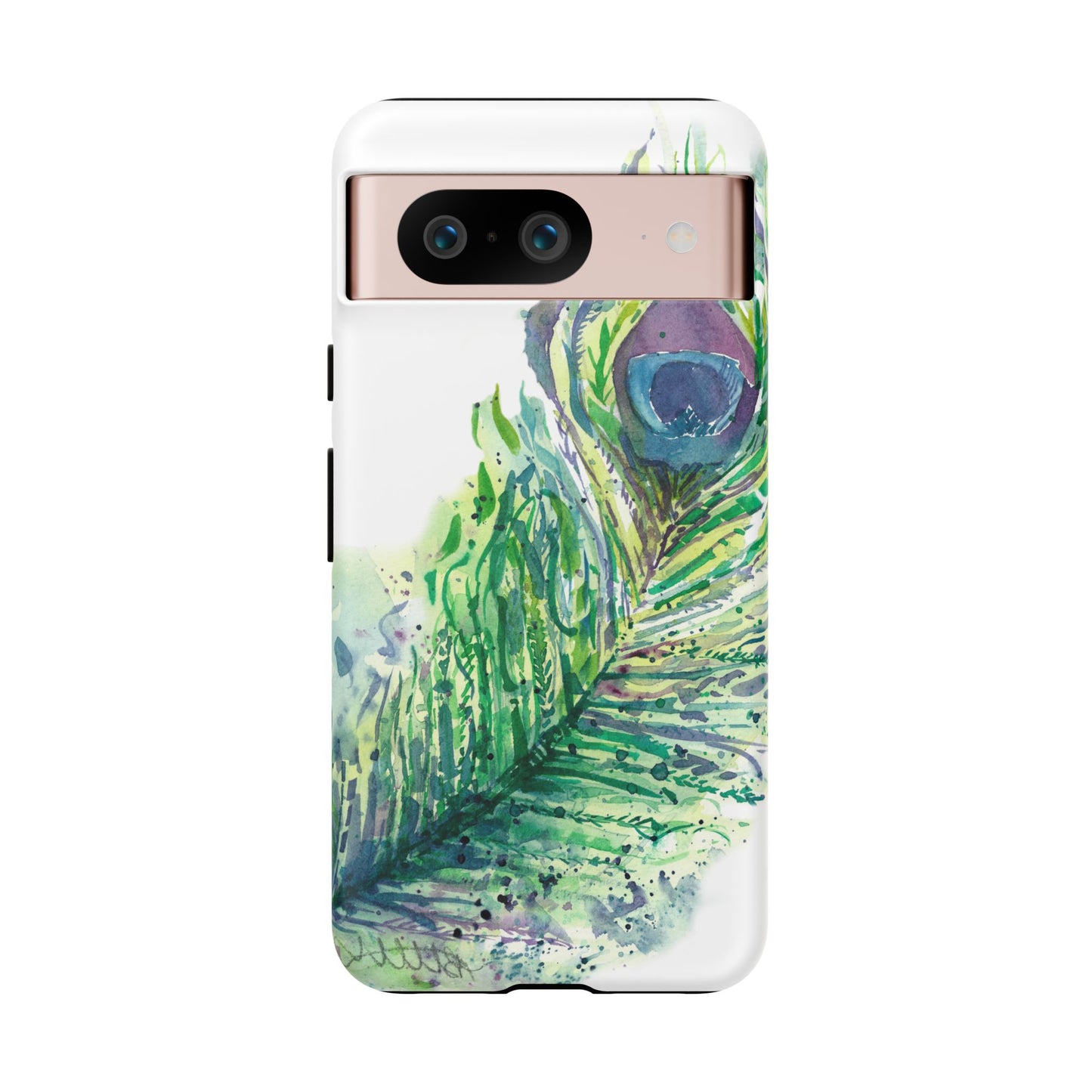Colorful Peacock Feather Tough Phone Case – Stylish Nature-Inspired Mobile Cover & Unique Gift Idea - Brooke Zitting, LLC