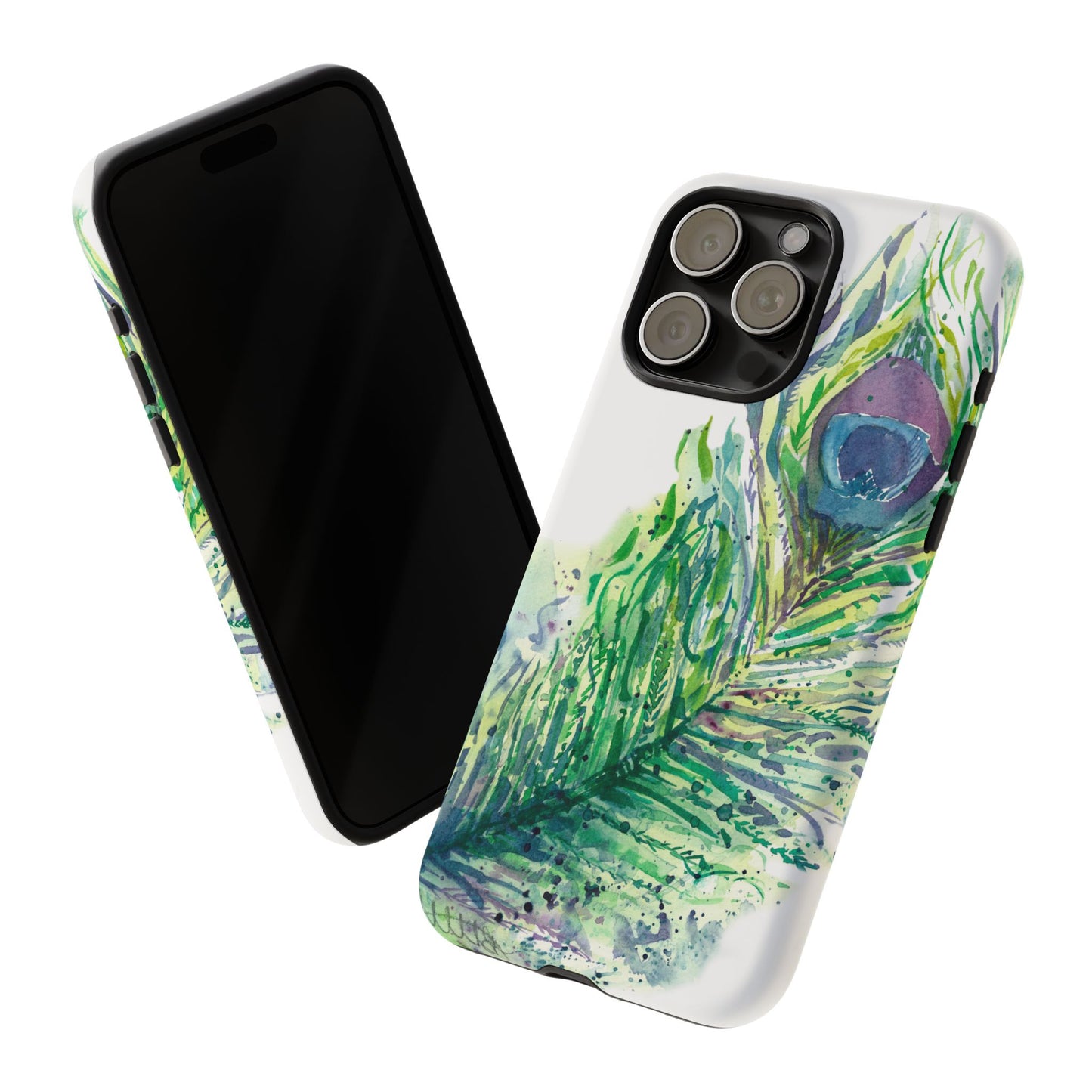 Colorful Peacock Feather Tough Phone Case – Stylish Nature-Inspired Mobile Cover & Unique Gift Idea - Brooke Zitting, LLC