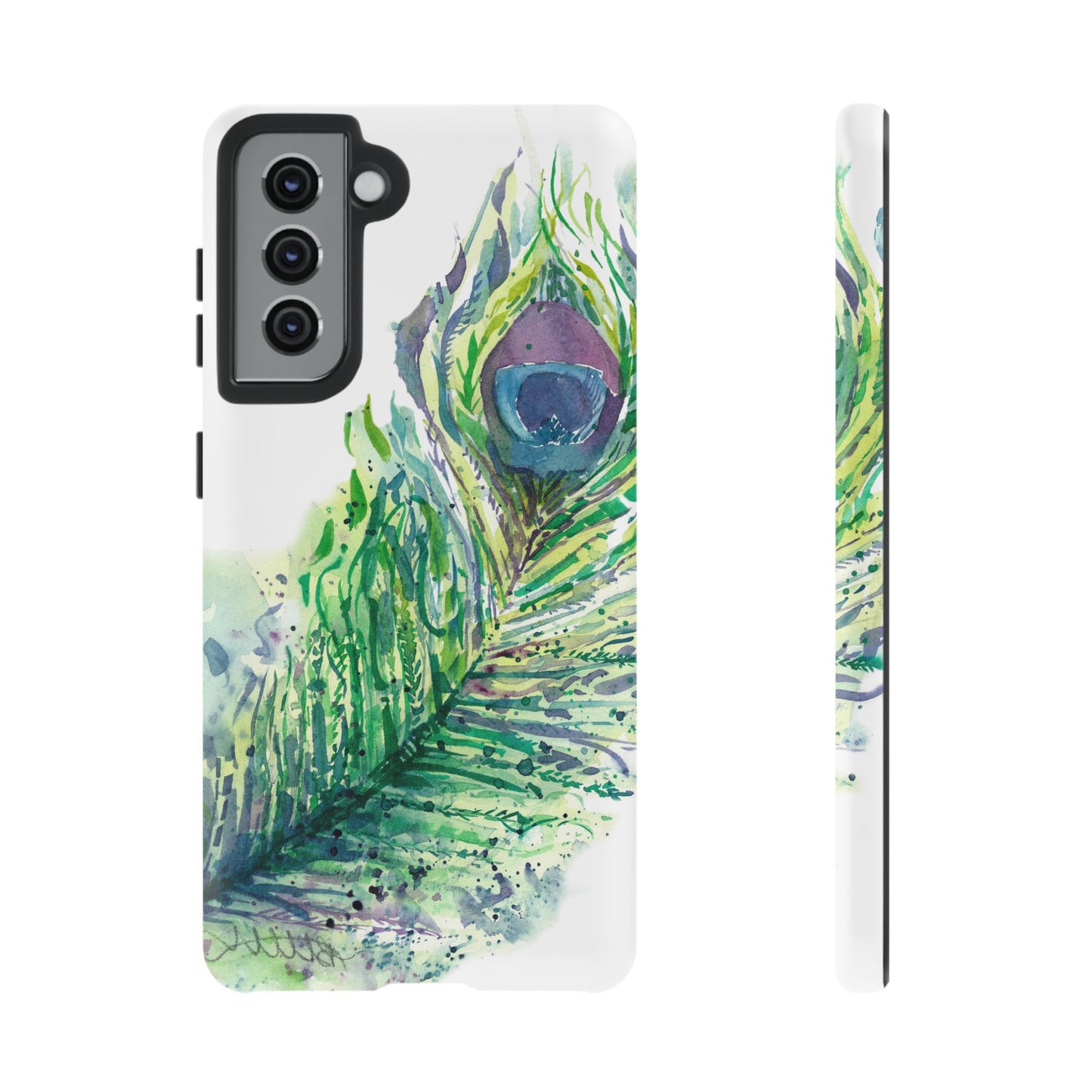 Colorful Peacock Feather Tough Phone Case – Stylish Nature-Inspired Mobile Cover & Unique Gift Idea - Brooke Zitting, LLC