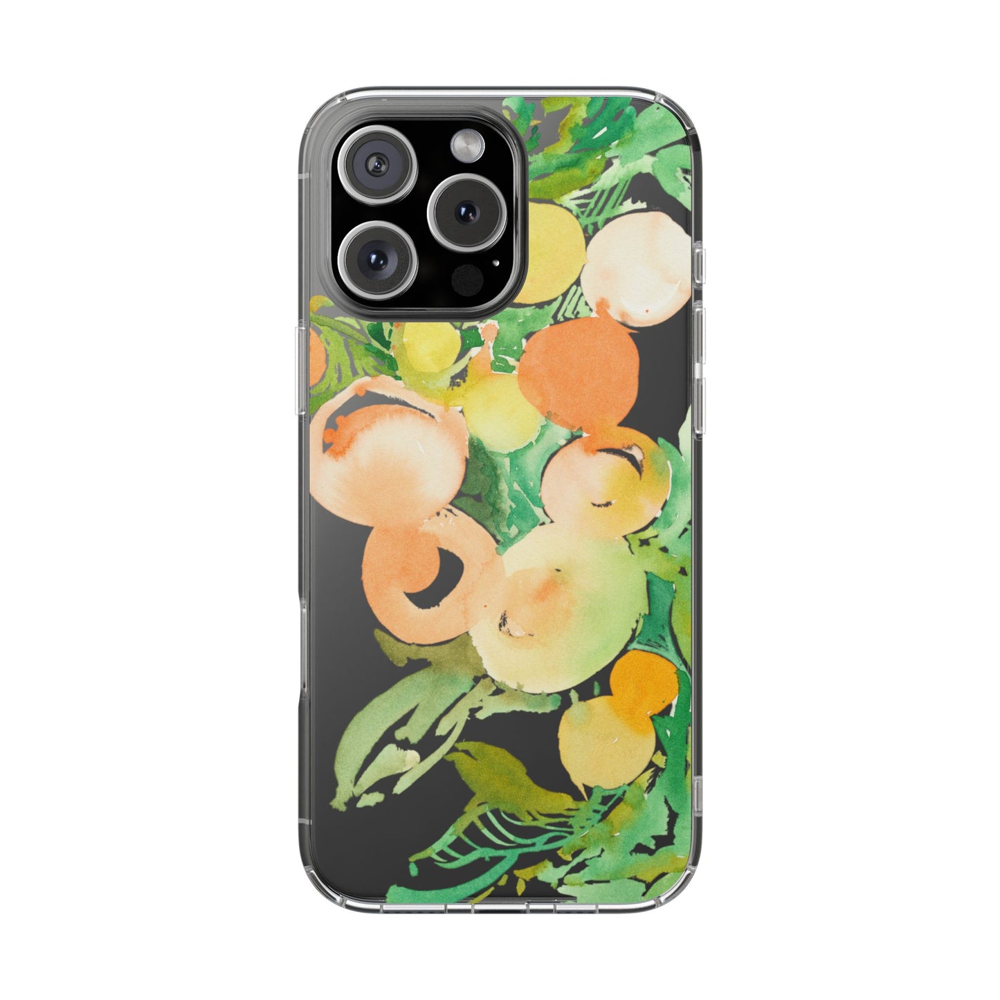 Watercolor Peaches Clear Phone Case - Brooke Zitting, LLC