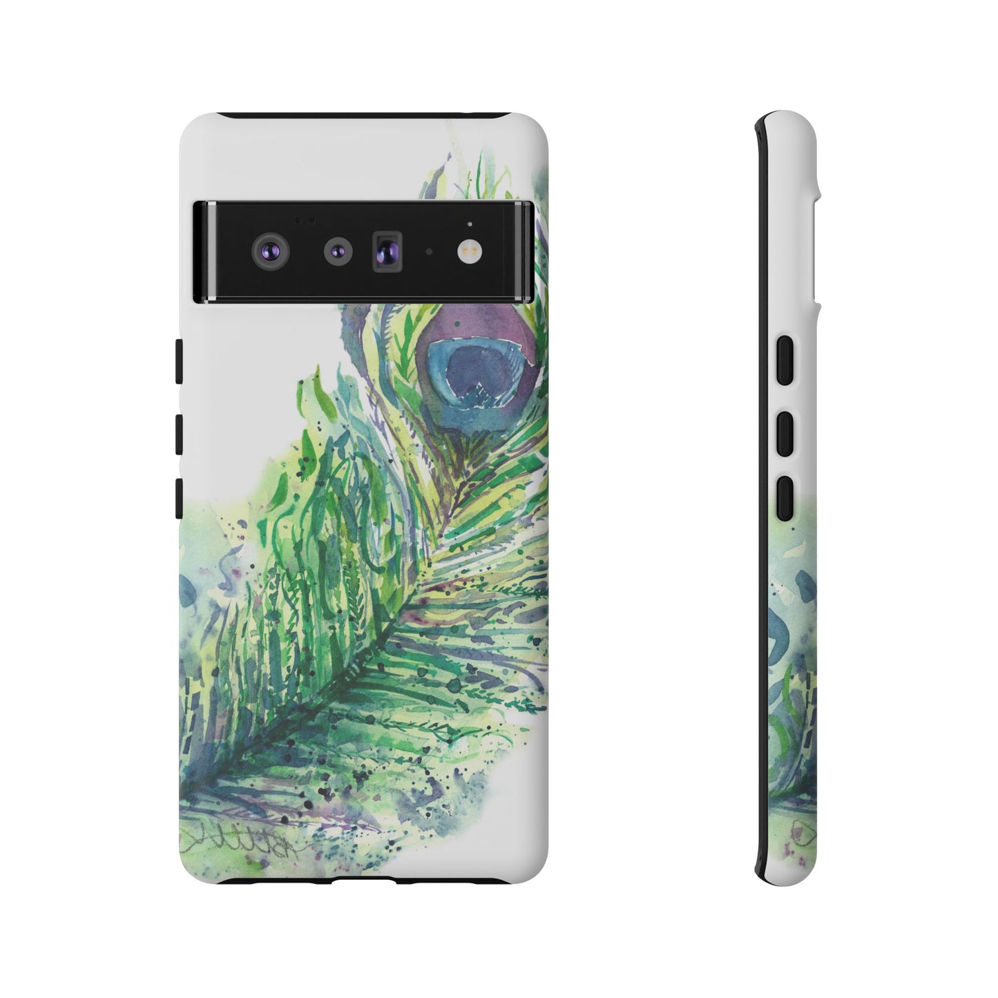 Colorful Peacock Feather Tough Phone Case – Stylish Nature-Inspired Mobile Cover & Unique Gift Idea - Brooke Zitting, LLC