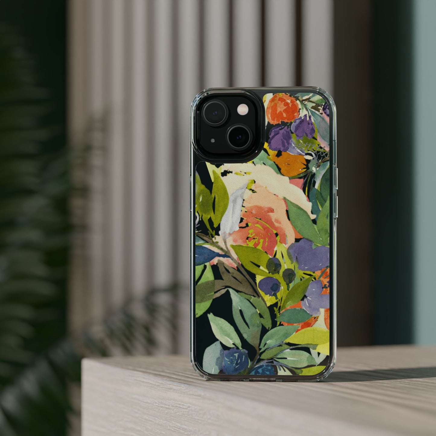 Clear Phone Case with Floral Blooms Design - Brooke Zitting, LLC