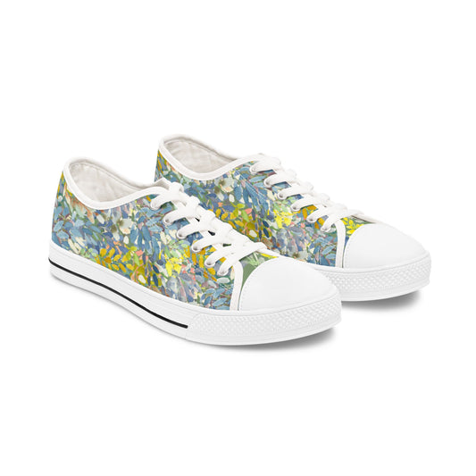 Watercolor Petal Parade with Accent Low Top Sneakers – Stylish Shoes for All | Unique Gift Idea - Brooke Zitting, LLC