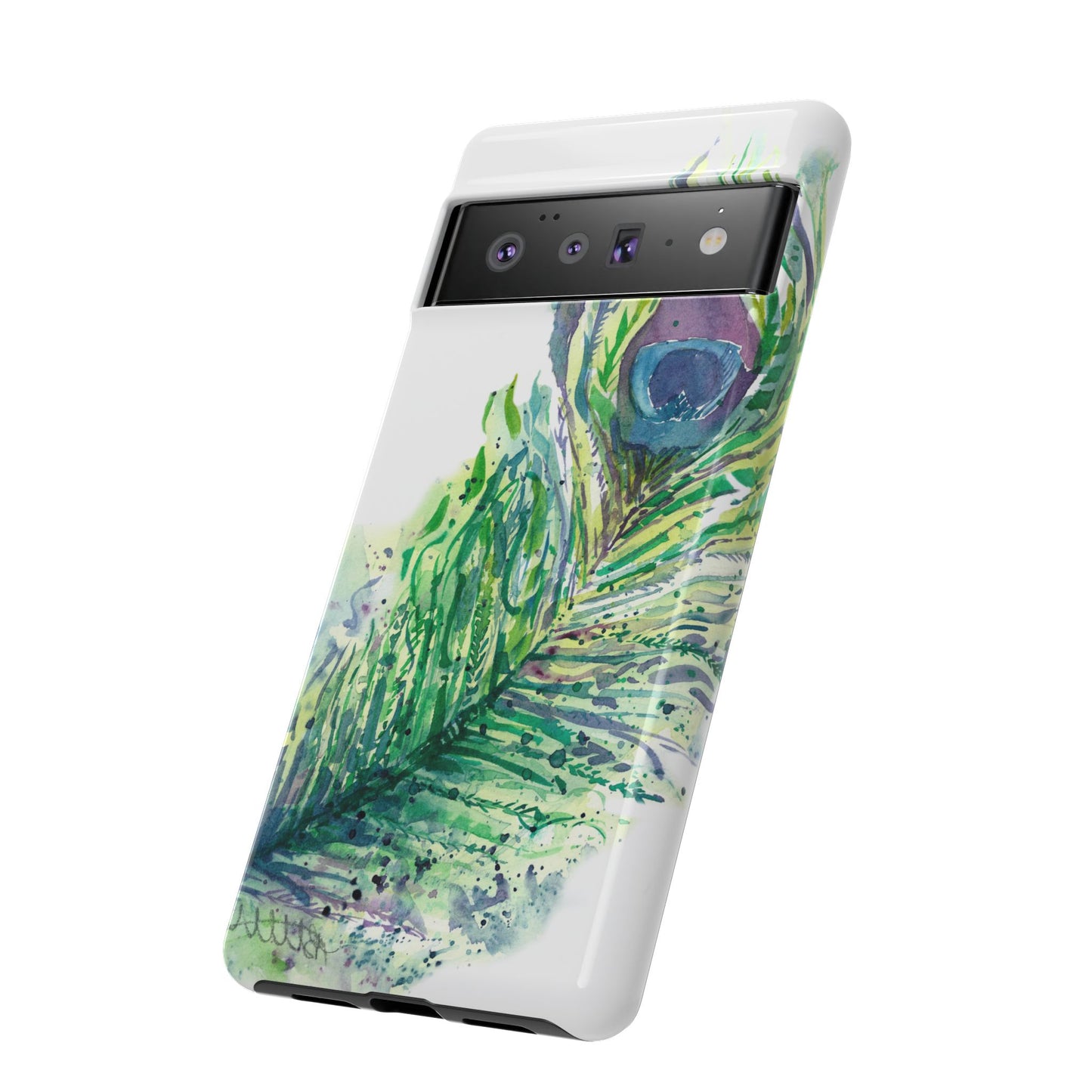 Colorful Peacock Feather Tough Phone Case – Stylish Nature-Inspired Mobile Cover & Unique Gift Idea - Brooke Zitting, LLC