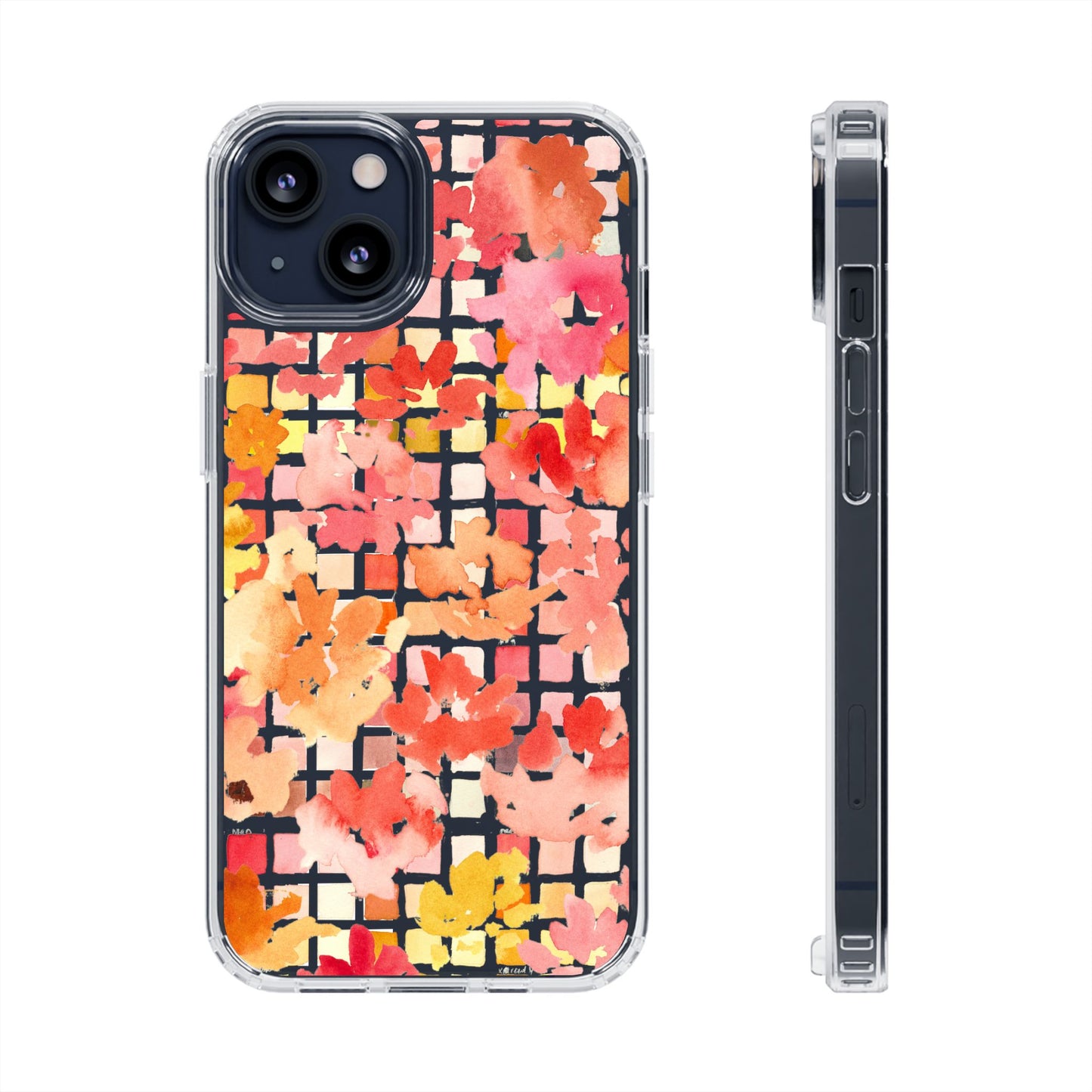 Watercolor Pixel Posy Clear Phone Case - Brooke Zitting, LLC