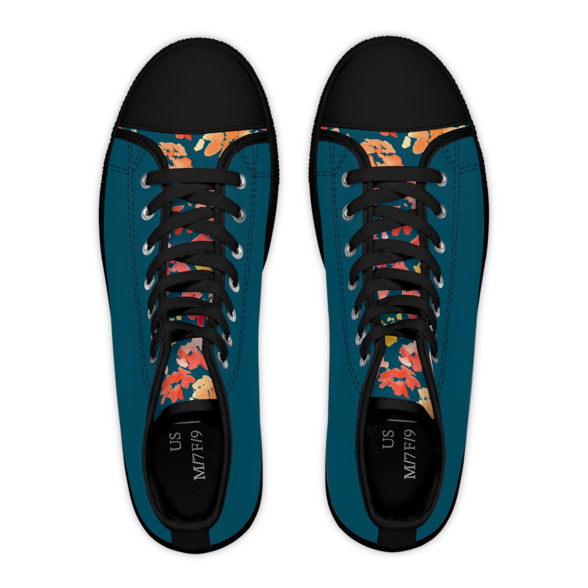 Gentle Color Block Posy High Top Sneakers with Floral Design – Stylish Shoes for All | Unique Gift Idea - Brooke Zitting, LLC