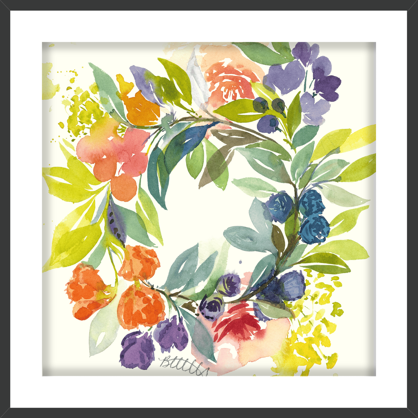 Floral Blooms Wreath, The Fine Art Print - Brooke Zitting, LLC