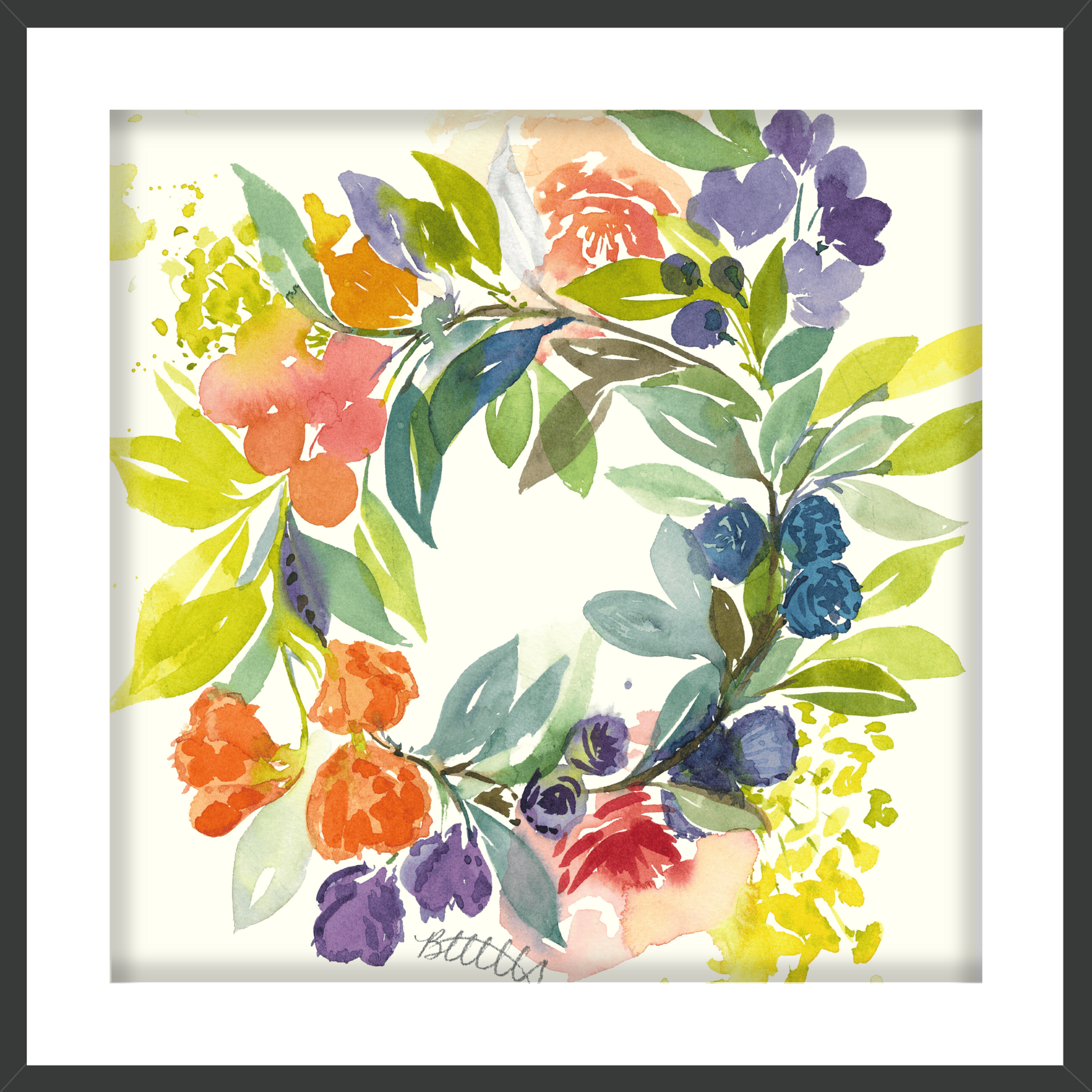 Floral Blooms Wreath, The Fine Art Print - Brooke Zitting, LLC