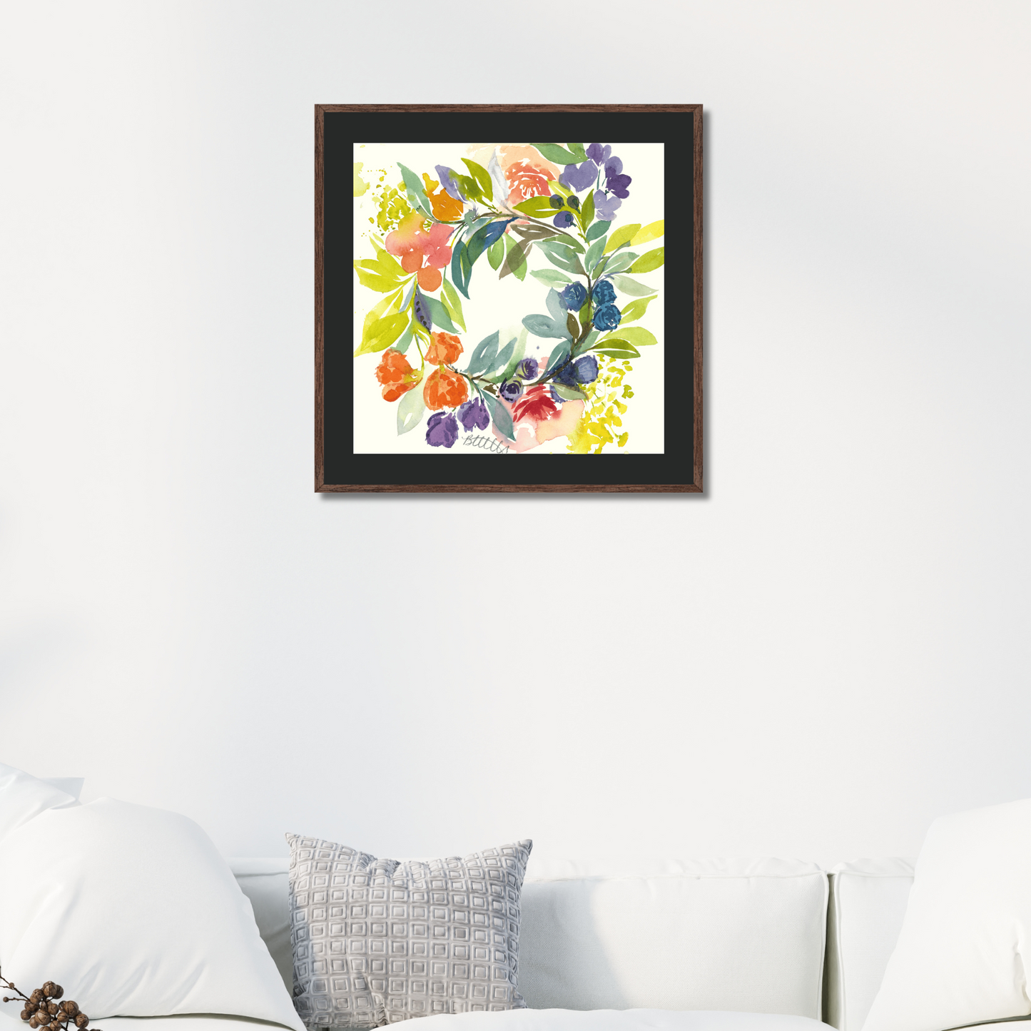 Floral Blooms Wreath, The Fine Art Print