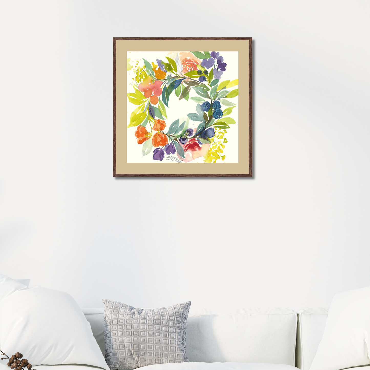 Floral Blooms Wreath, The Fine Art Print