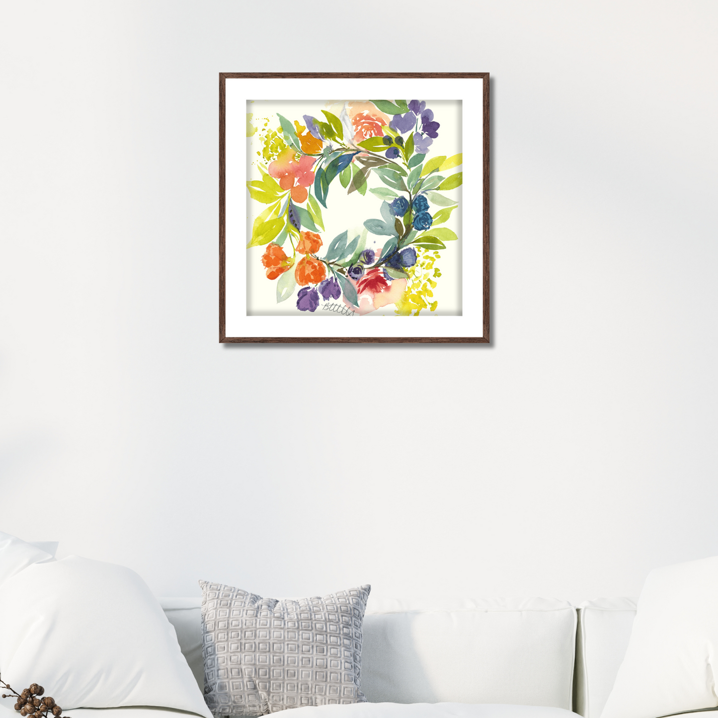 Floral Blooms Wreath, The Fine Art Print