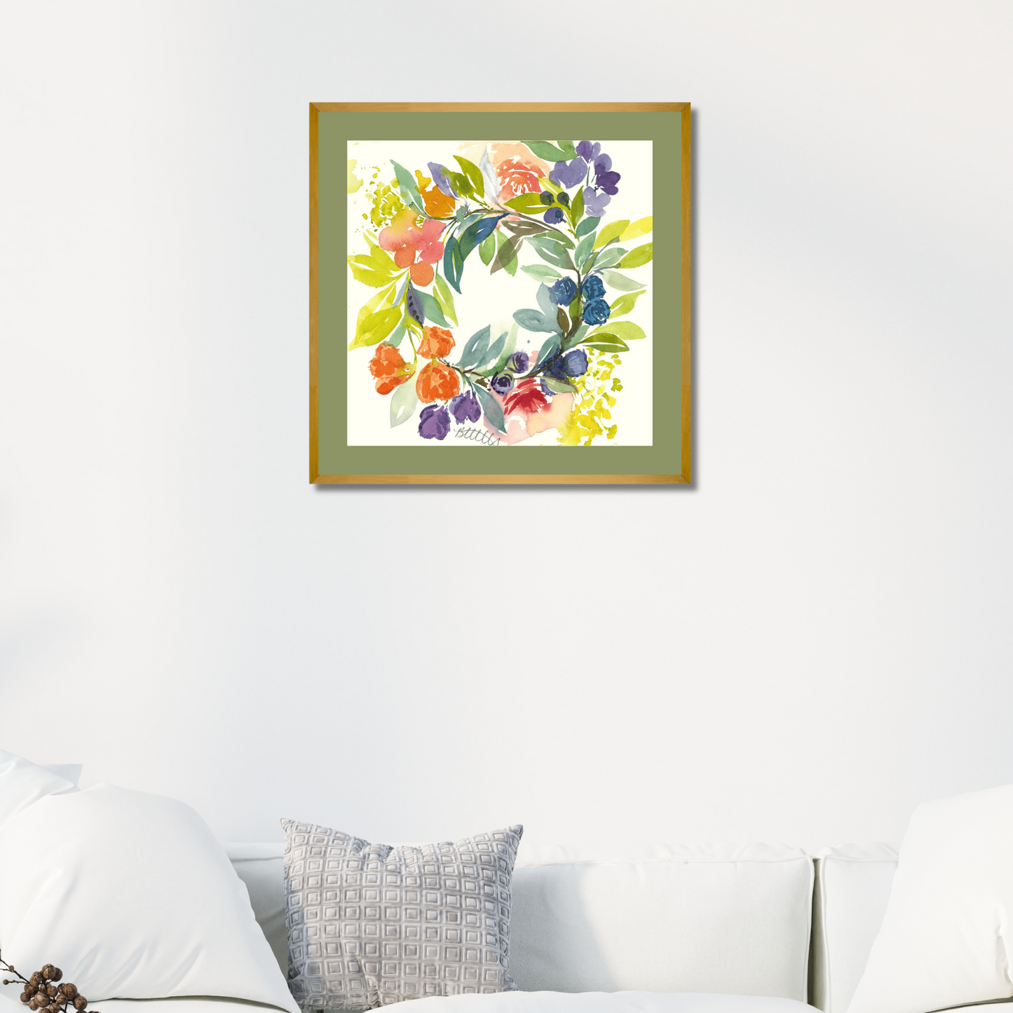 Floral Blooms Wreath, The Fine Art Print - Brooke Zitting, LLC