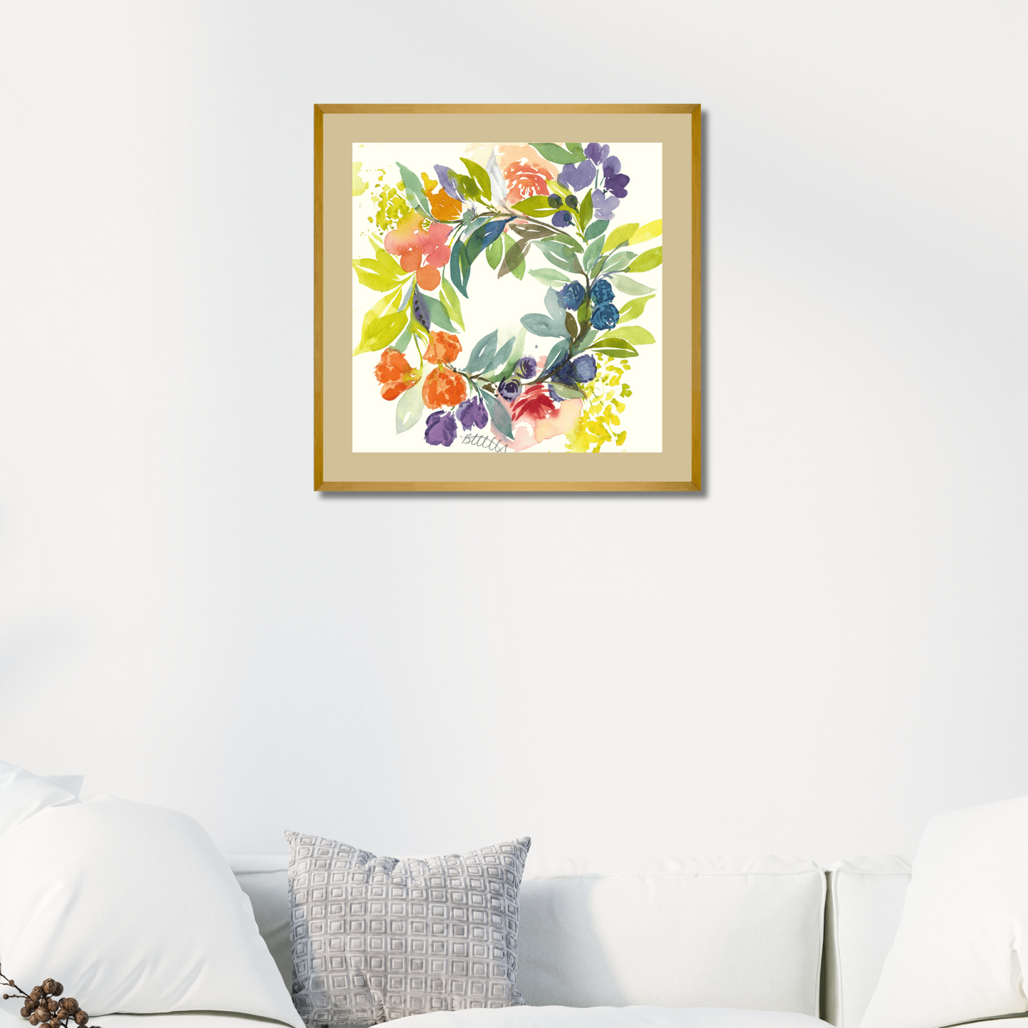 Floral Blooms Wreath, The Fine Art Print