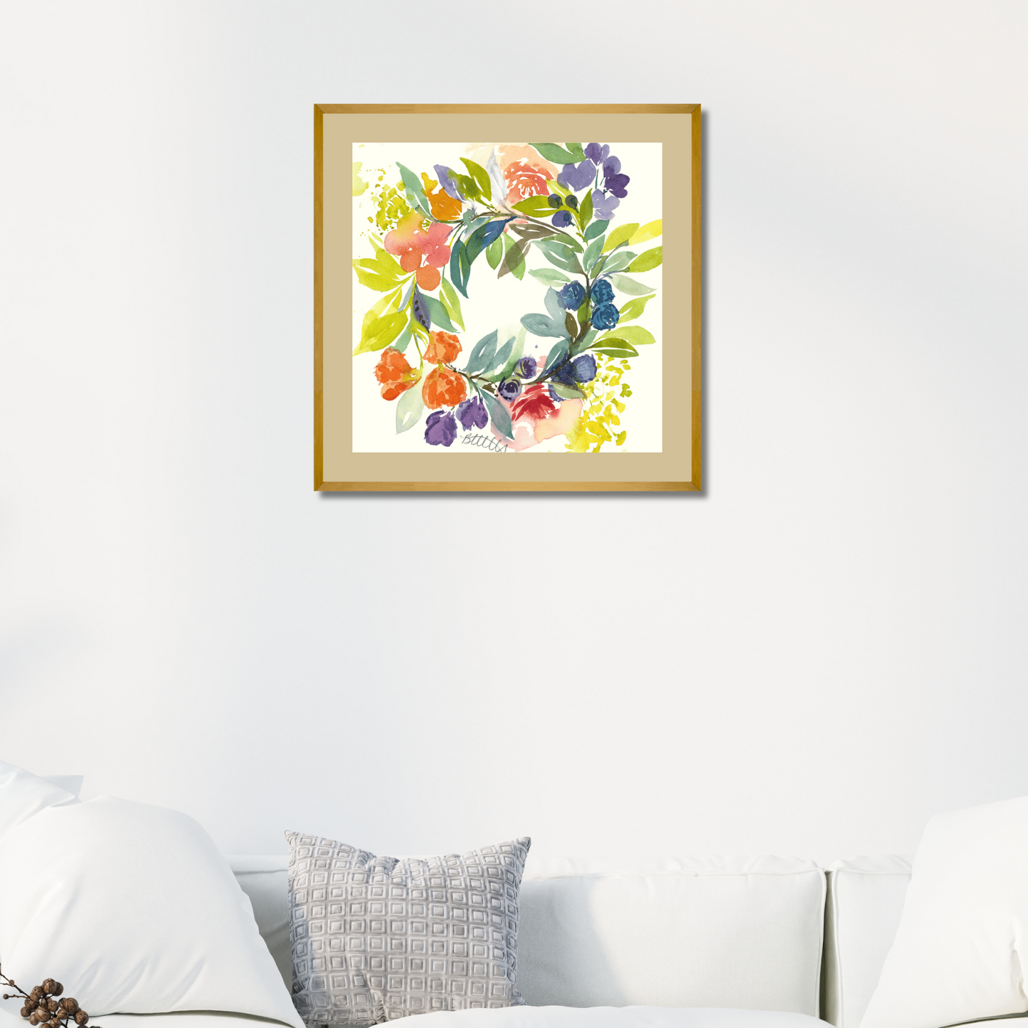 Floral Blooms Wreath, The Fine Art Print - Brooke Zitting, LLC