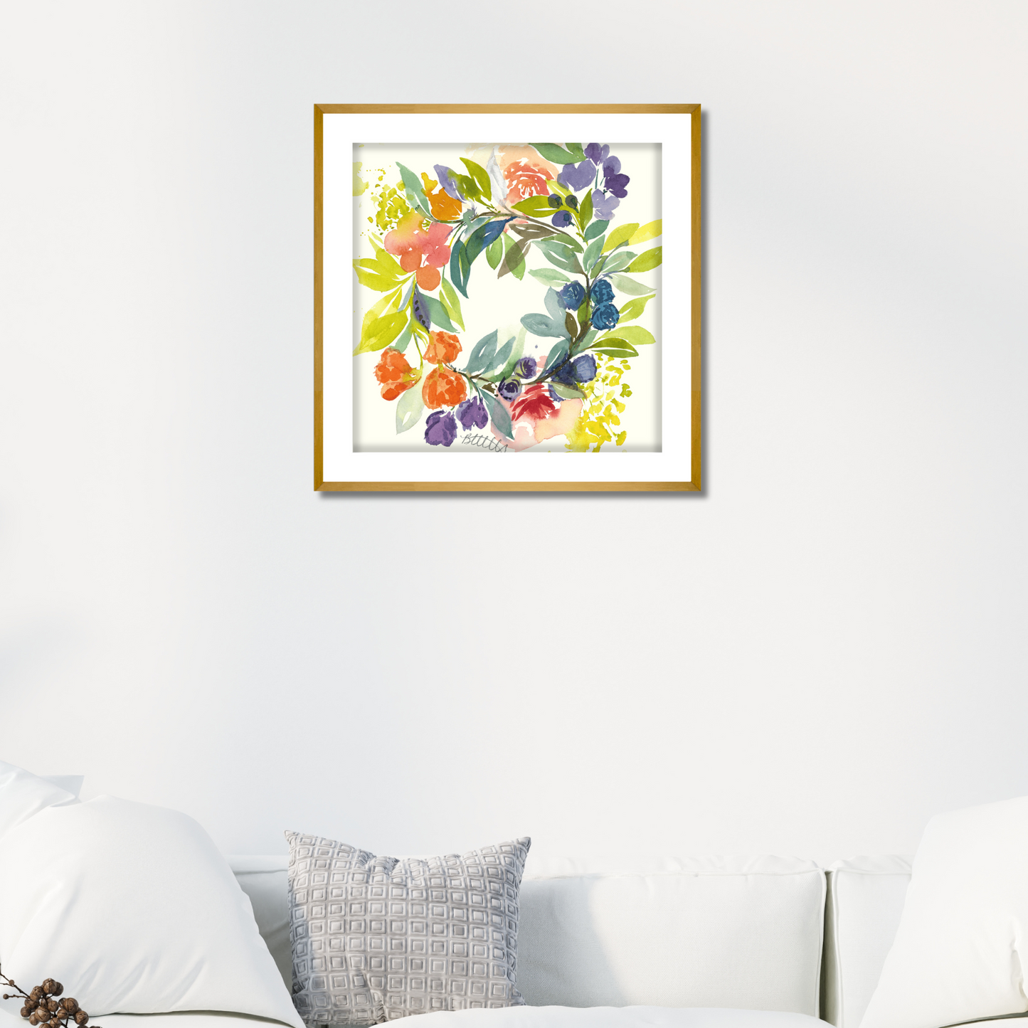 Floral Blooms Wreath, The Fine Art Print