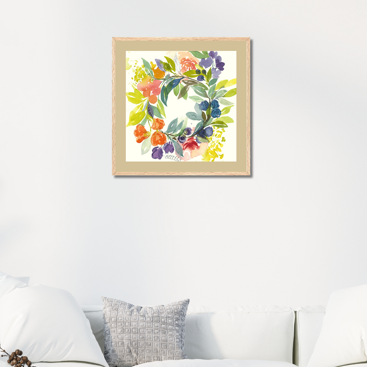 Floral Blooms Wreath, The Fine Art Print