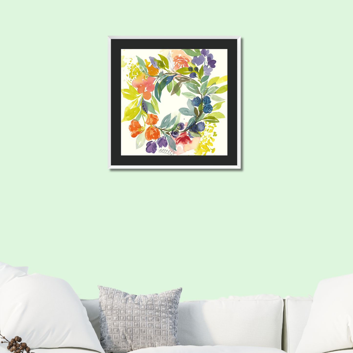 Floral Blooms Wreath, The Fine Art Print - Brooke Zitting, LLC