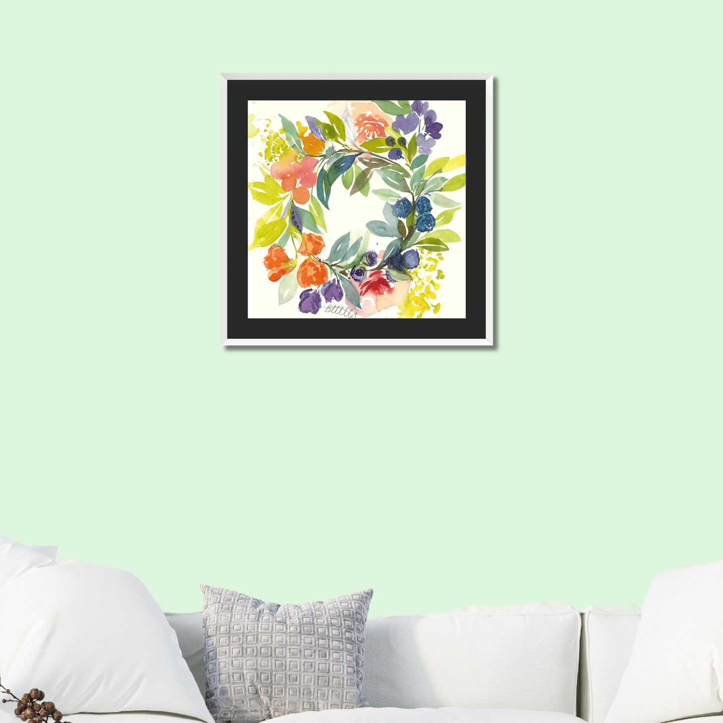 Floral Blooms Wreath, The Fine Art Print