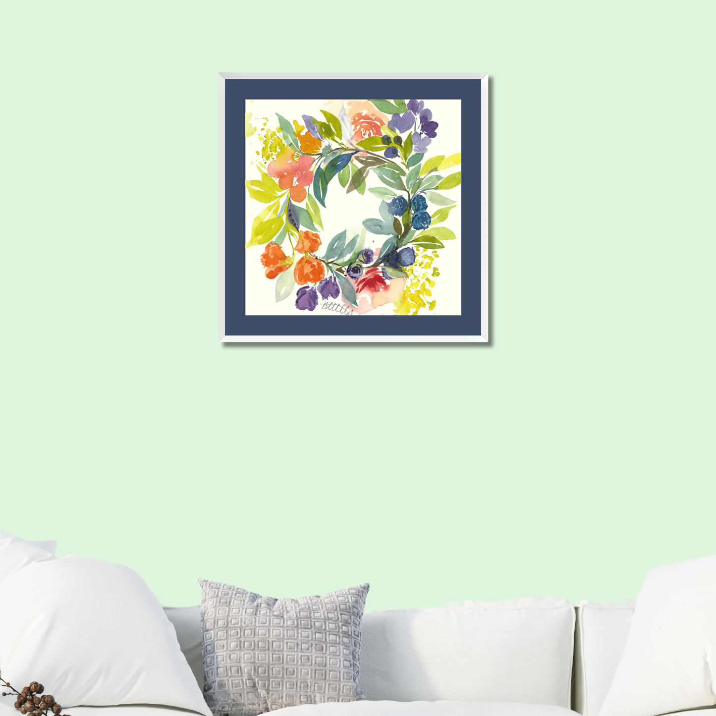 Floral Blooms Wreath, The Fine Art Print