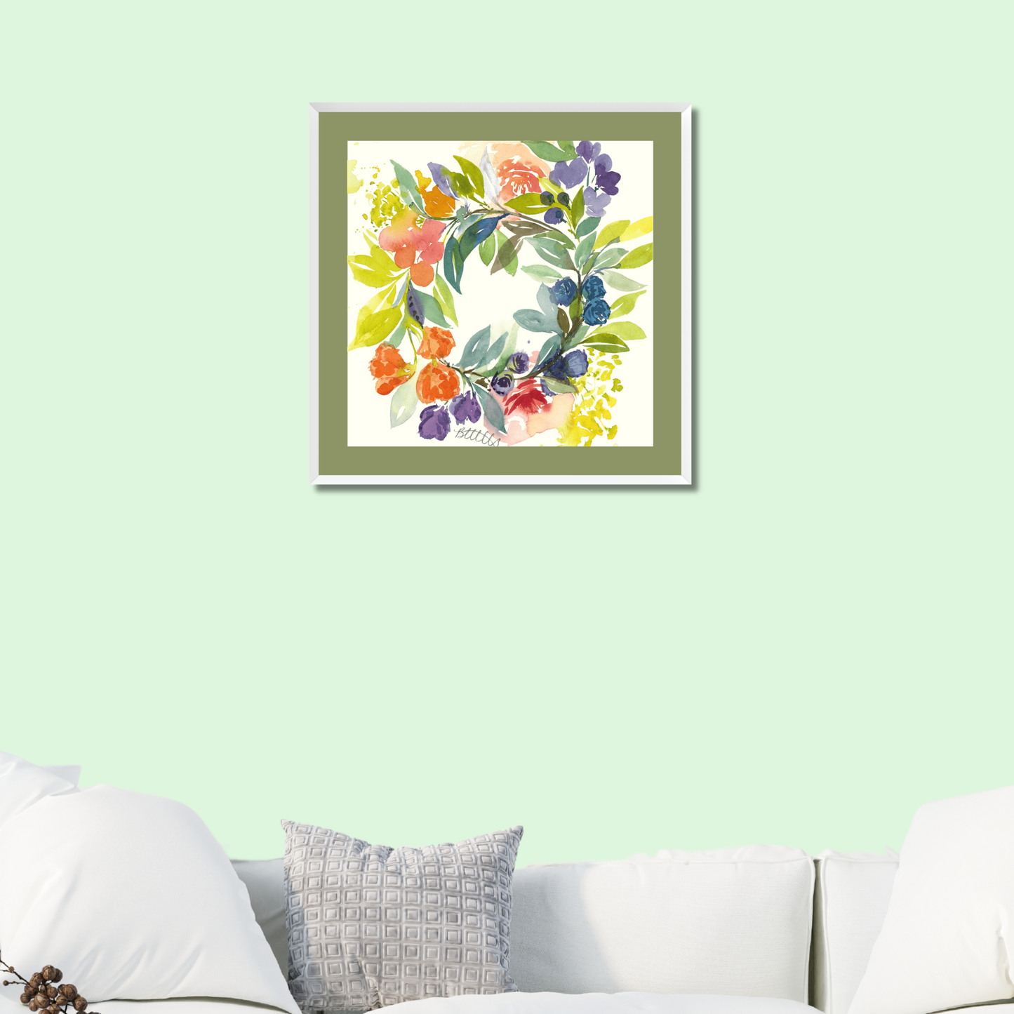Floral Blooms Wreath, The Fine Art Print - Brooke Zitting, LLC