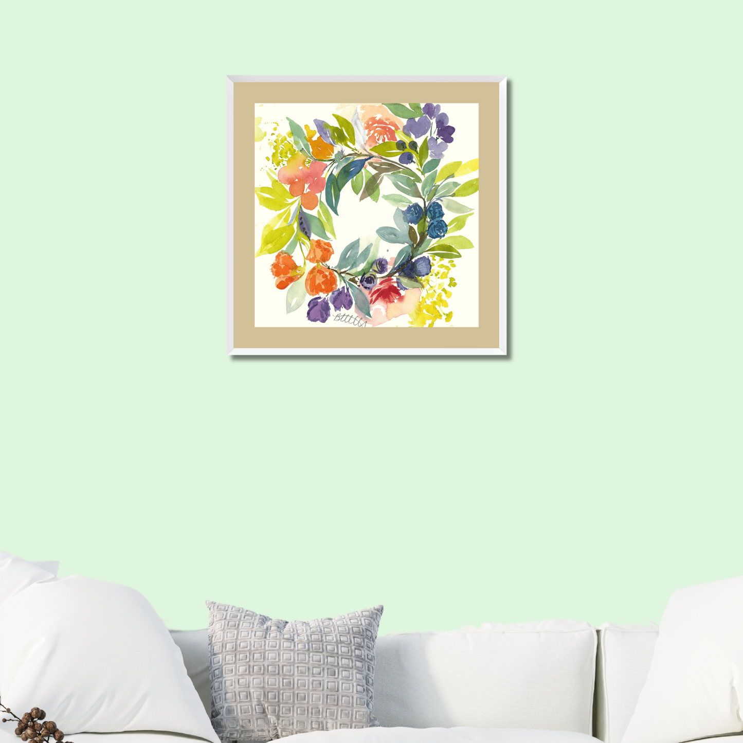 Floral Blooms Wreath, The Fine Art Print