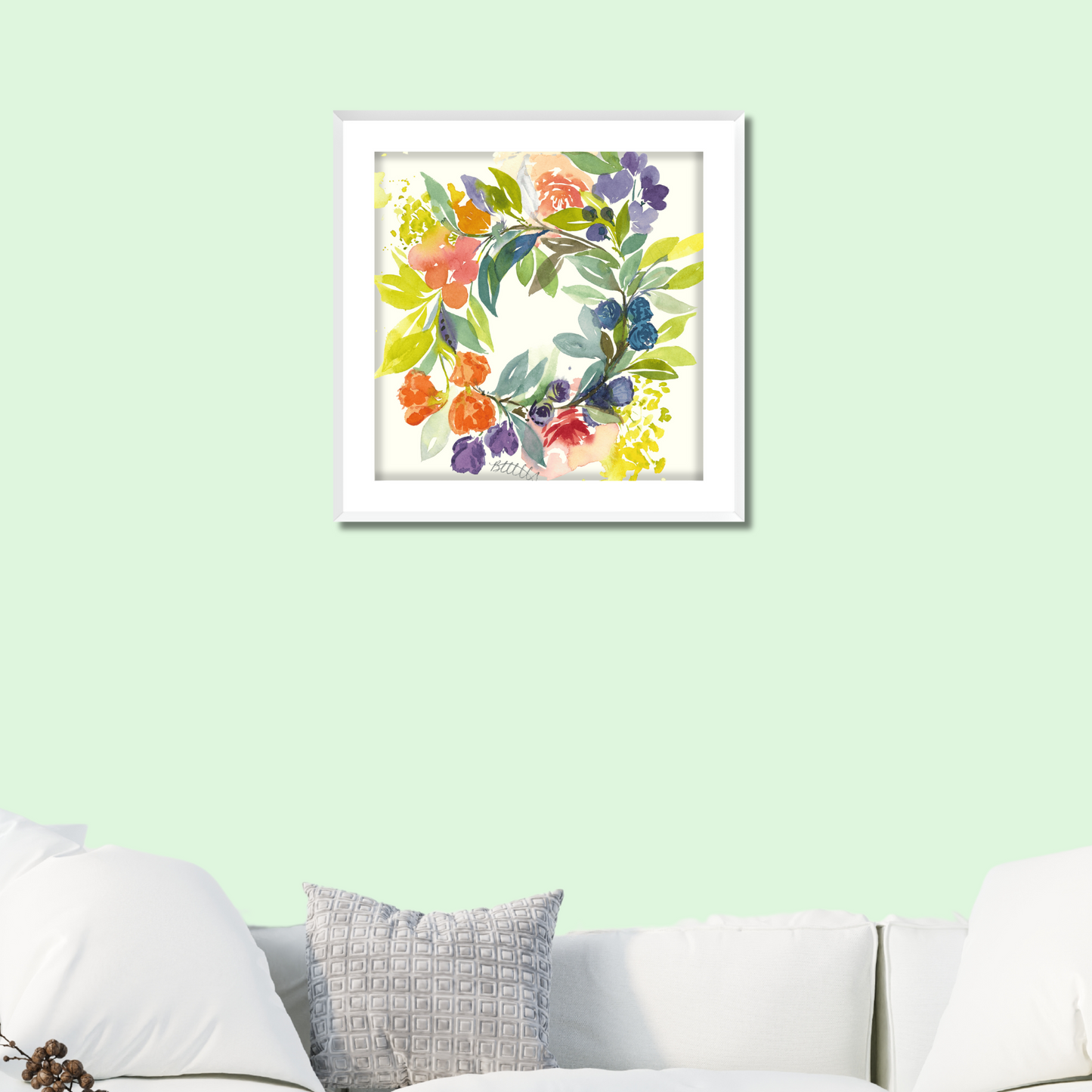 Floral Blooms Wreath, The Fine Art Print - Brooke Zitting, LLC