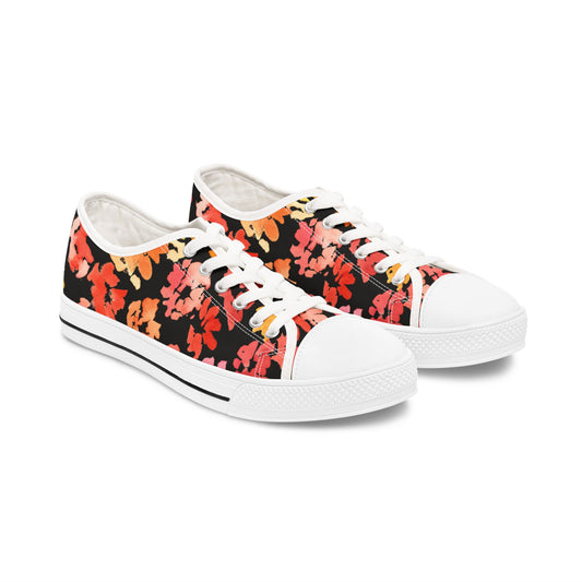 Warm Posy Watercolor Floral Low-Top Sneakers – Stylish Shoes for All | Unique Gift Idea - Brooke Zitting, LLC