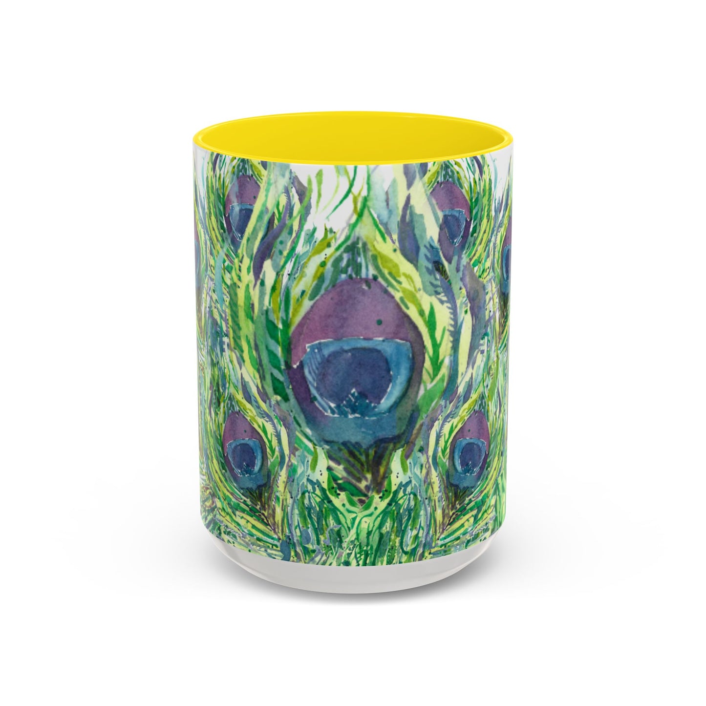 Colorful Peacock Feathers Mug Print  (11oz, 15oz) - Brooke Zitting, LLC