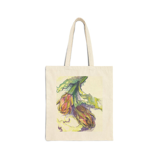Italian Artichoke Cotton Canvas Tote – Eco-Friendly Beach & Shopping Bag for Ocean Lovers - Brooke Zitting, LLC