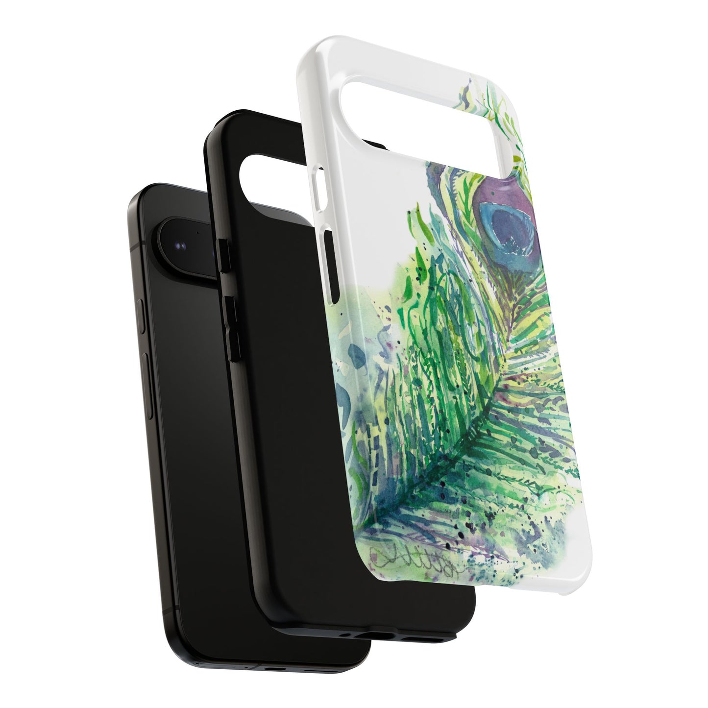 Colorful Peacock Feather Tough Phone Case – Stylish Nature-Inspired Mobile Cover & Unique Gift Idea - Brooke Zitting, LLC