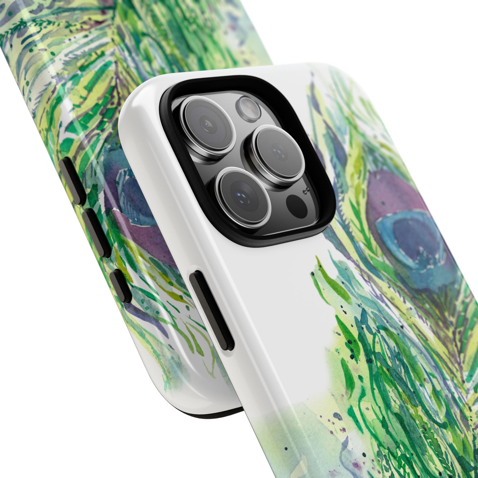Colorful Peacock Feather Tough Phone Case – Stylish Nature-Inspired Mobile Cover & Unique Gift Idea - Brooke Zitting, LLC
