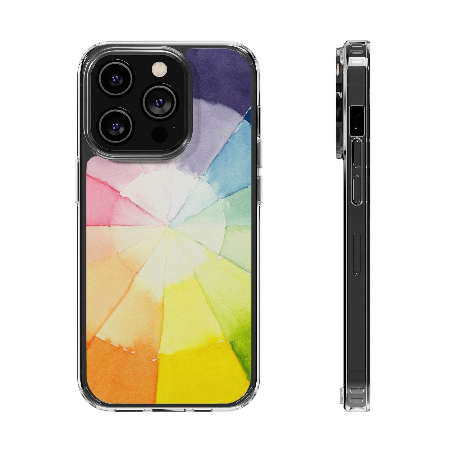 Watercolor Color Wheel Clear Phone Case - Brooke Zitting, LLC